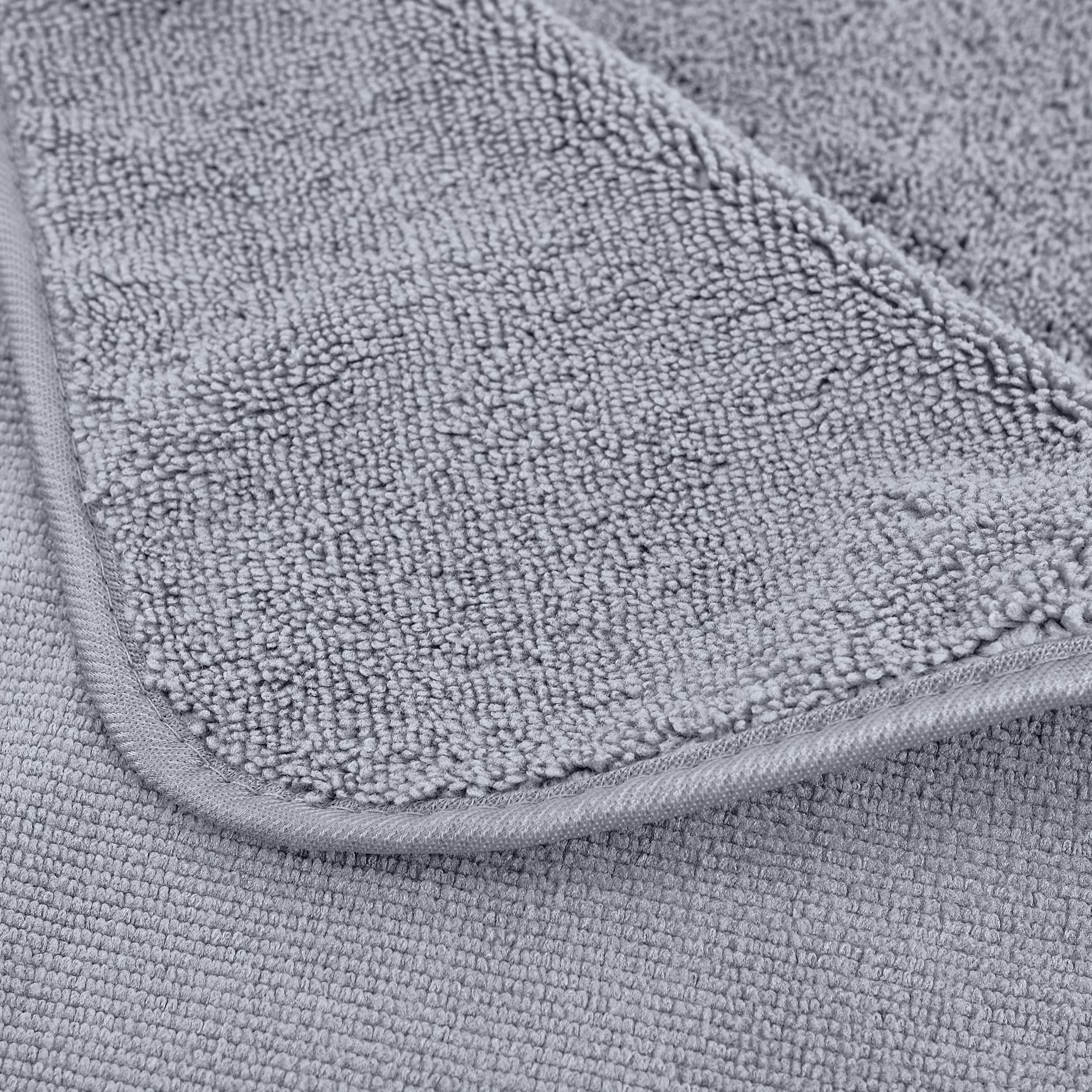 POLYTE Oversize  60 x 30 in  Quick Dry Lint Free Microfiber Bath Towel Set  6 Piece (gray)