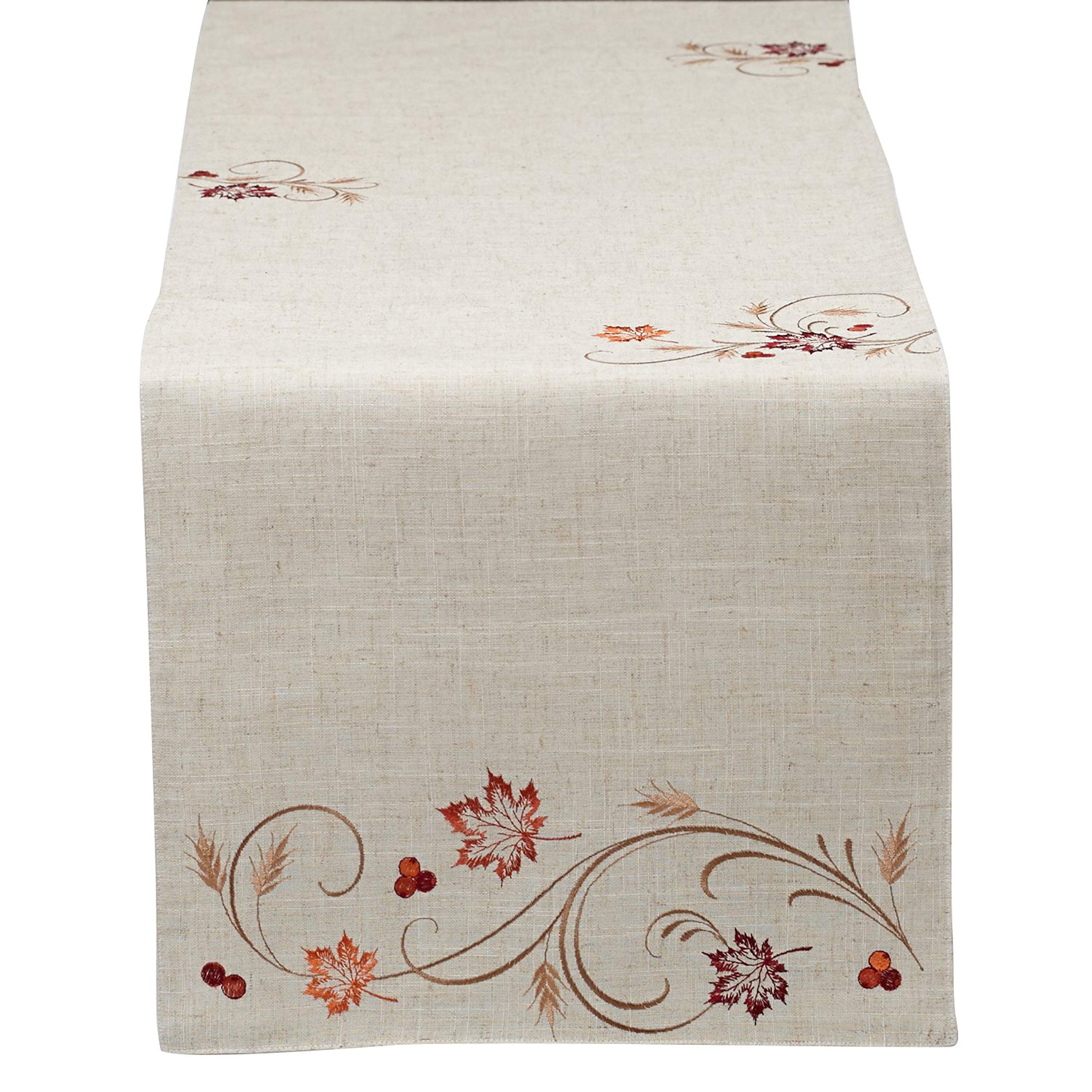 DII Fall Table Decorations Indoor D  cor, Thanksgiving, Table Runner, 14x70, Autumn Wheat