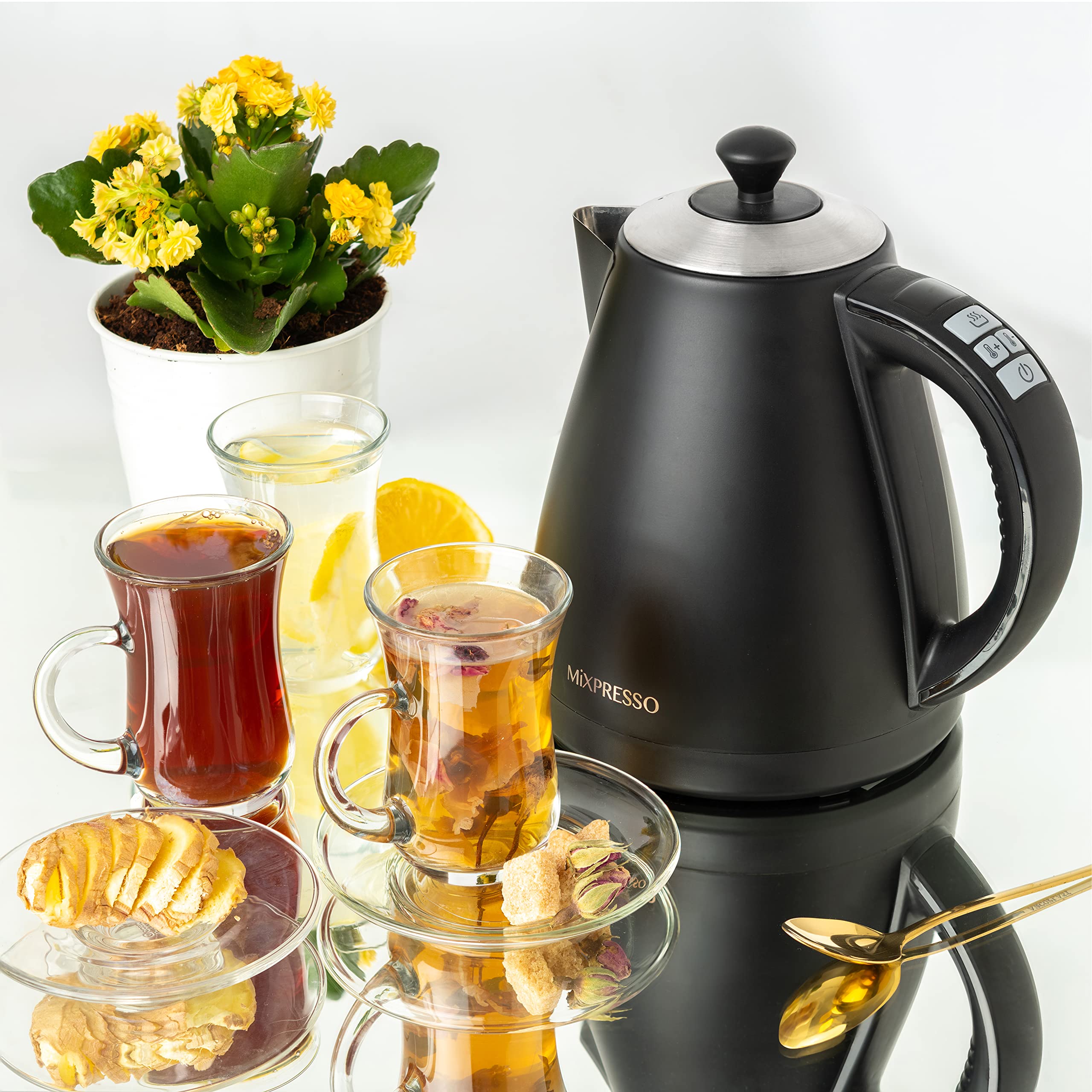 Mixpresso Electric Kettle Temperature Control, Hot Water Kettle Electric, Cordless 1 Liter Capacity, Keep Warm & Led Indicator,