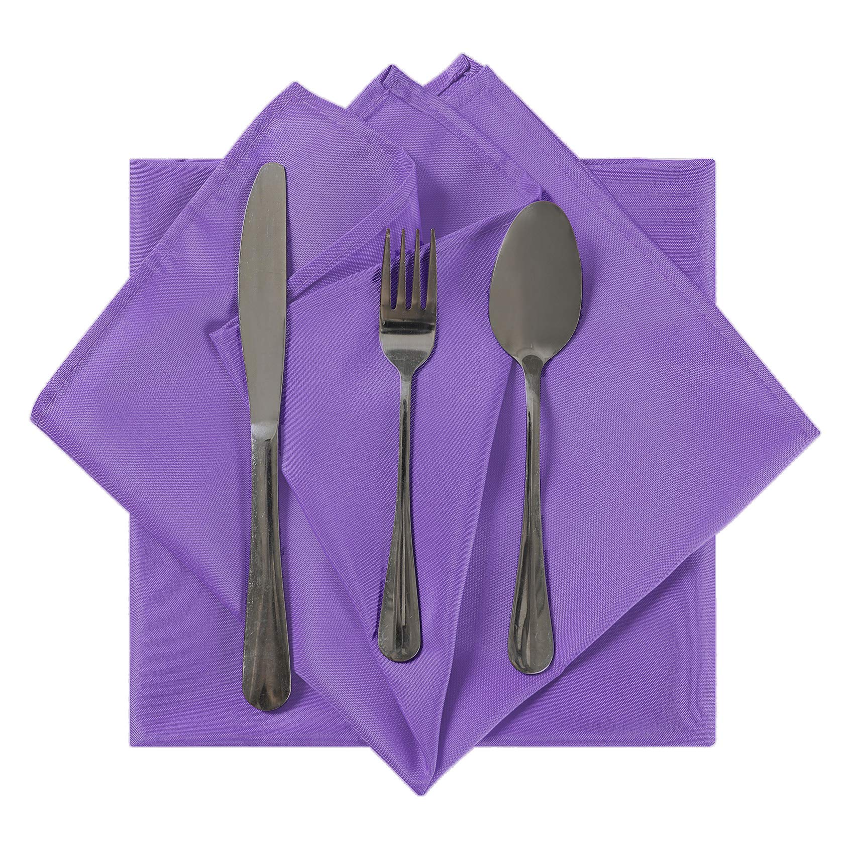 Cloth Napkins 20X20 Inch Washable Polyester Dinner Napkins Soft Table Napkins For Wedding Party Dining Banquet(Purple,25Pcs)