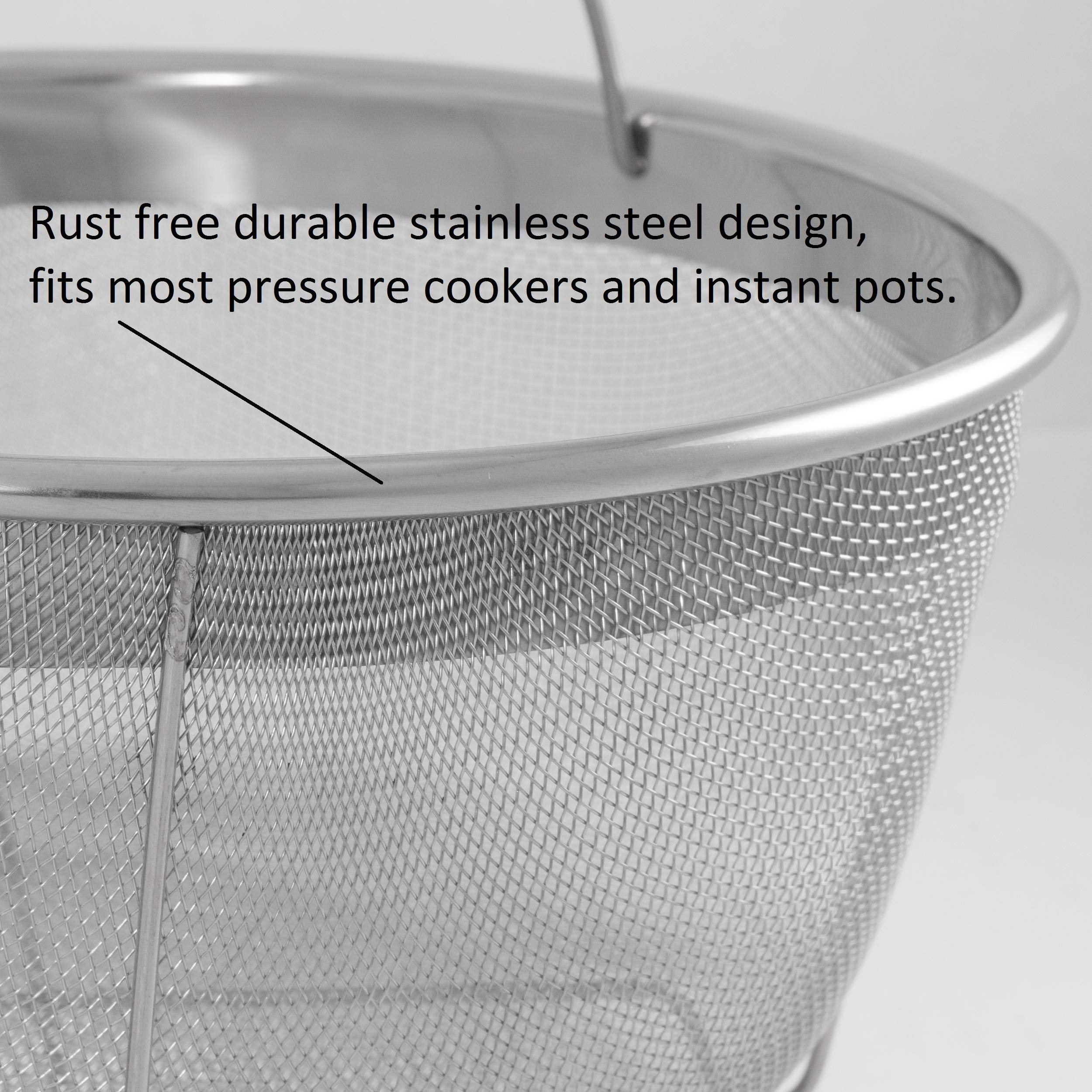 Excelsteel 3.75 Qt, Rinse Drain Sift Sieve Kitchenware Perfect For Pressure Cookers Strainer Basket Insert, 8.25'', Red