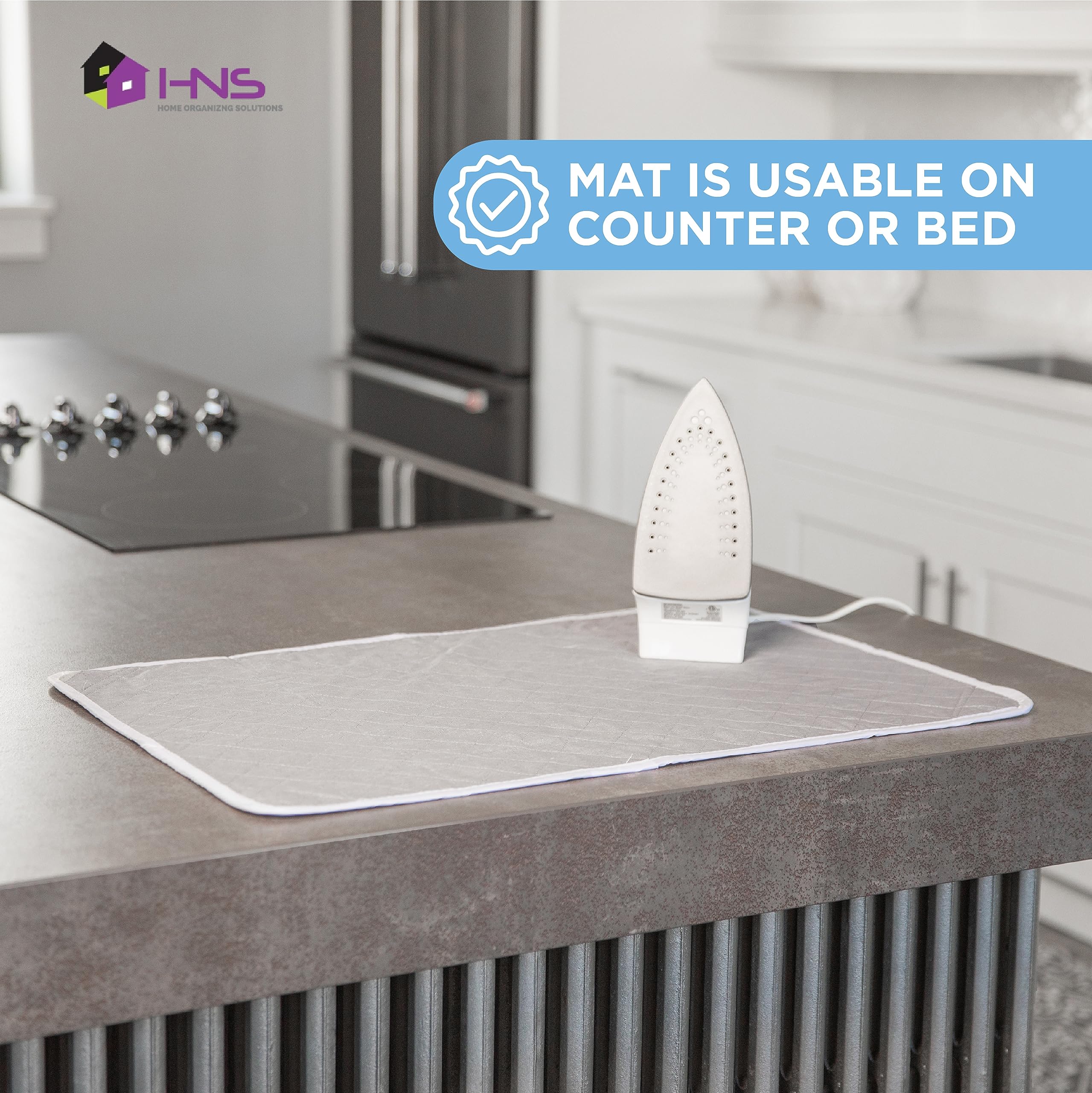 Holdn Storage Ironing Mat, Magnetic Laundry Mat, 28.25    X 19   , Gray, Quilted, Washer And Dryer Countertop, Ironing Pad
