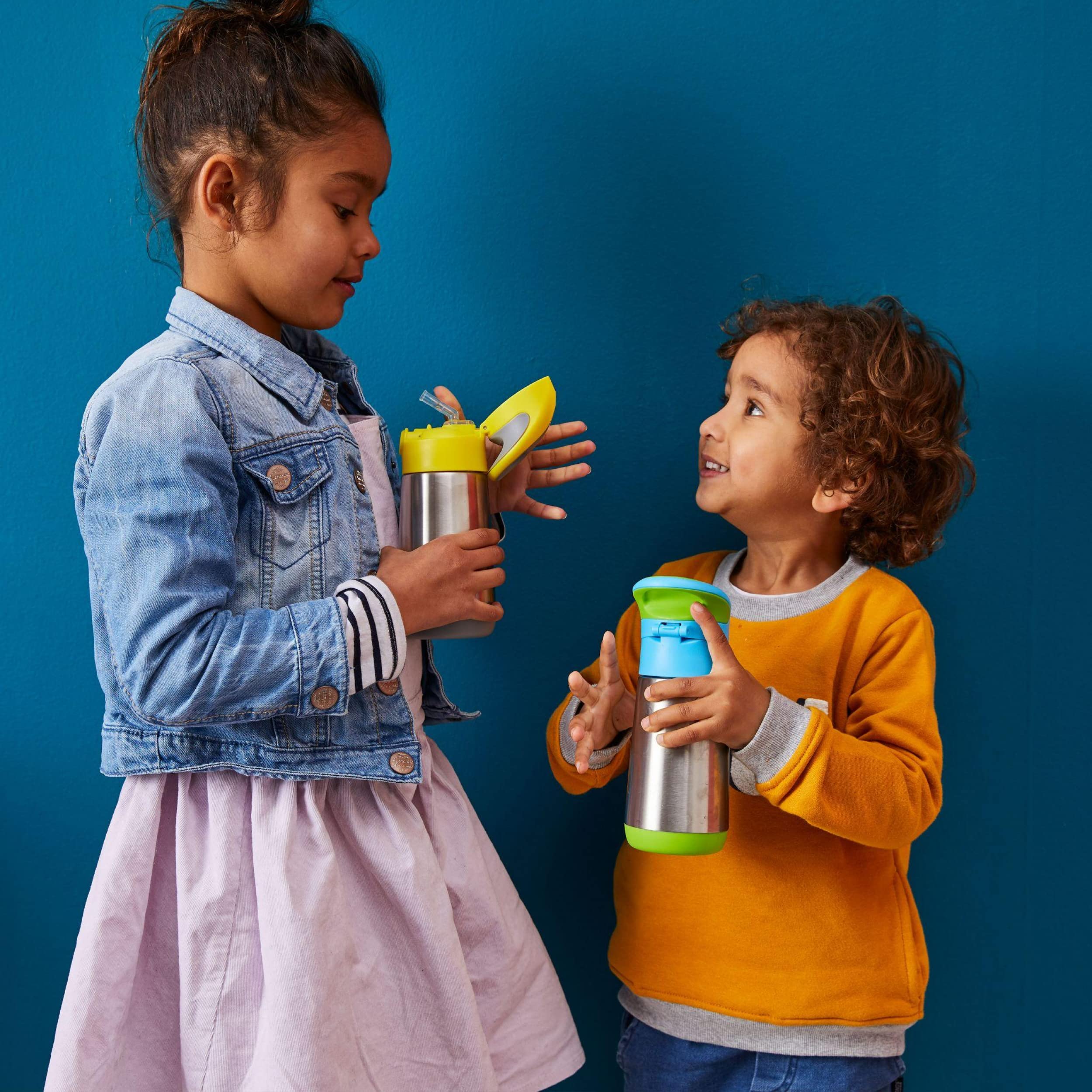 B.Box 12 Oz Insulated Water Bottle: Keeps Drinks Cold Up To 8 Hours, Warm Up To 6 Hours. Double Wall Stainless Steel Kids Water