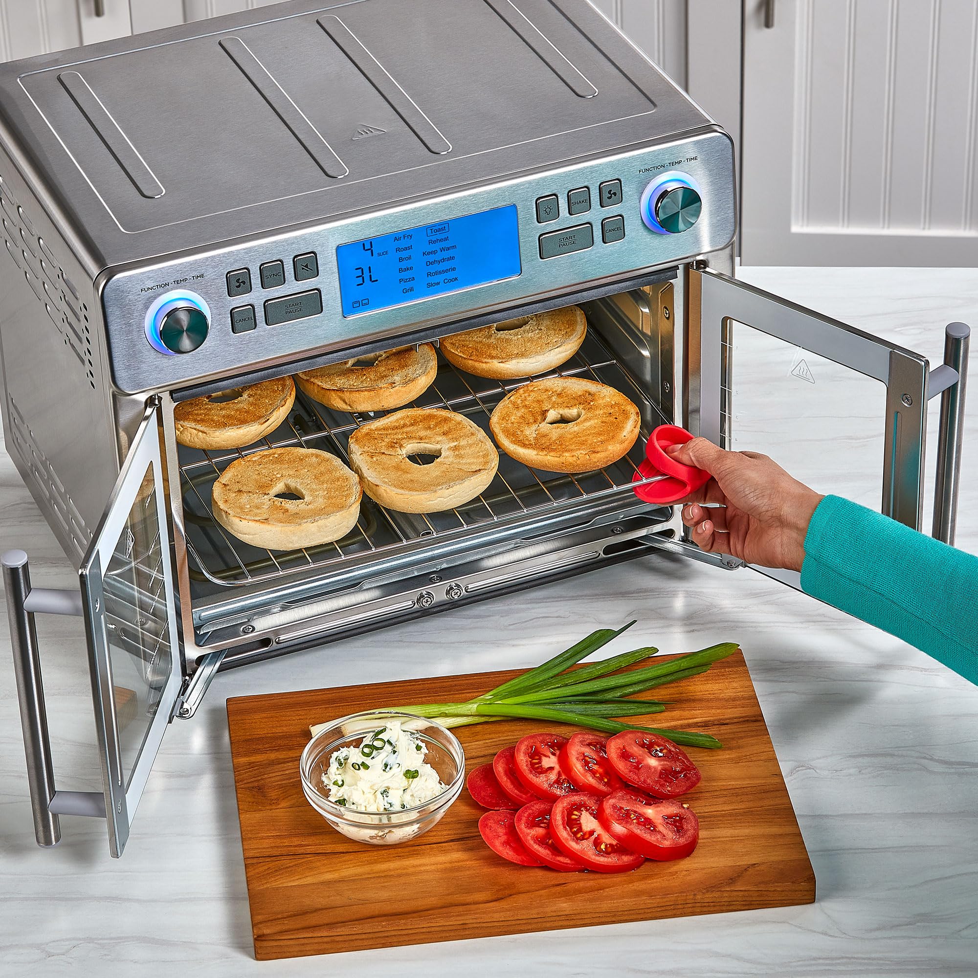 Emeril Lagasse Dual Zone 360 Air Fryer Oven Combo, 25 QT Extra Large, Stainless Steel, Model 4-00718-02X