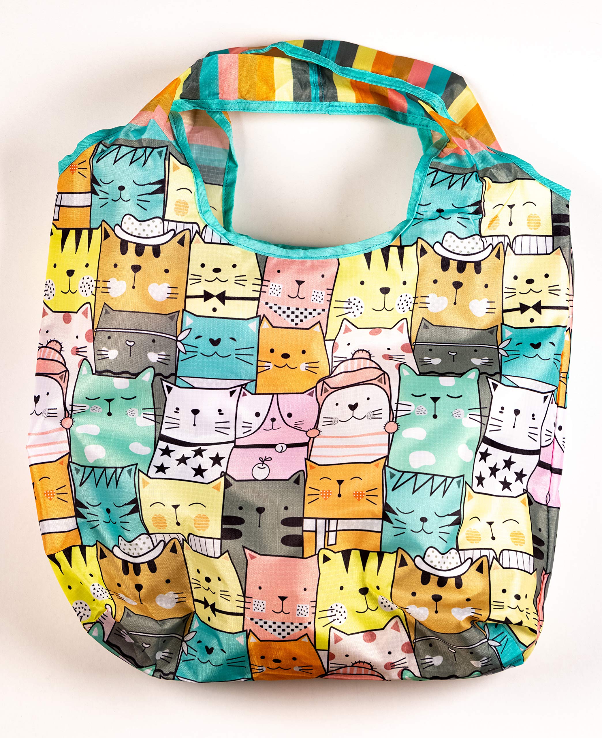 O-Witz Reusable Grocery Bags | Vibrant Tote Bag For Groceries, Gym, Office, Beach Gear, Toys & More | Washable Design With Large