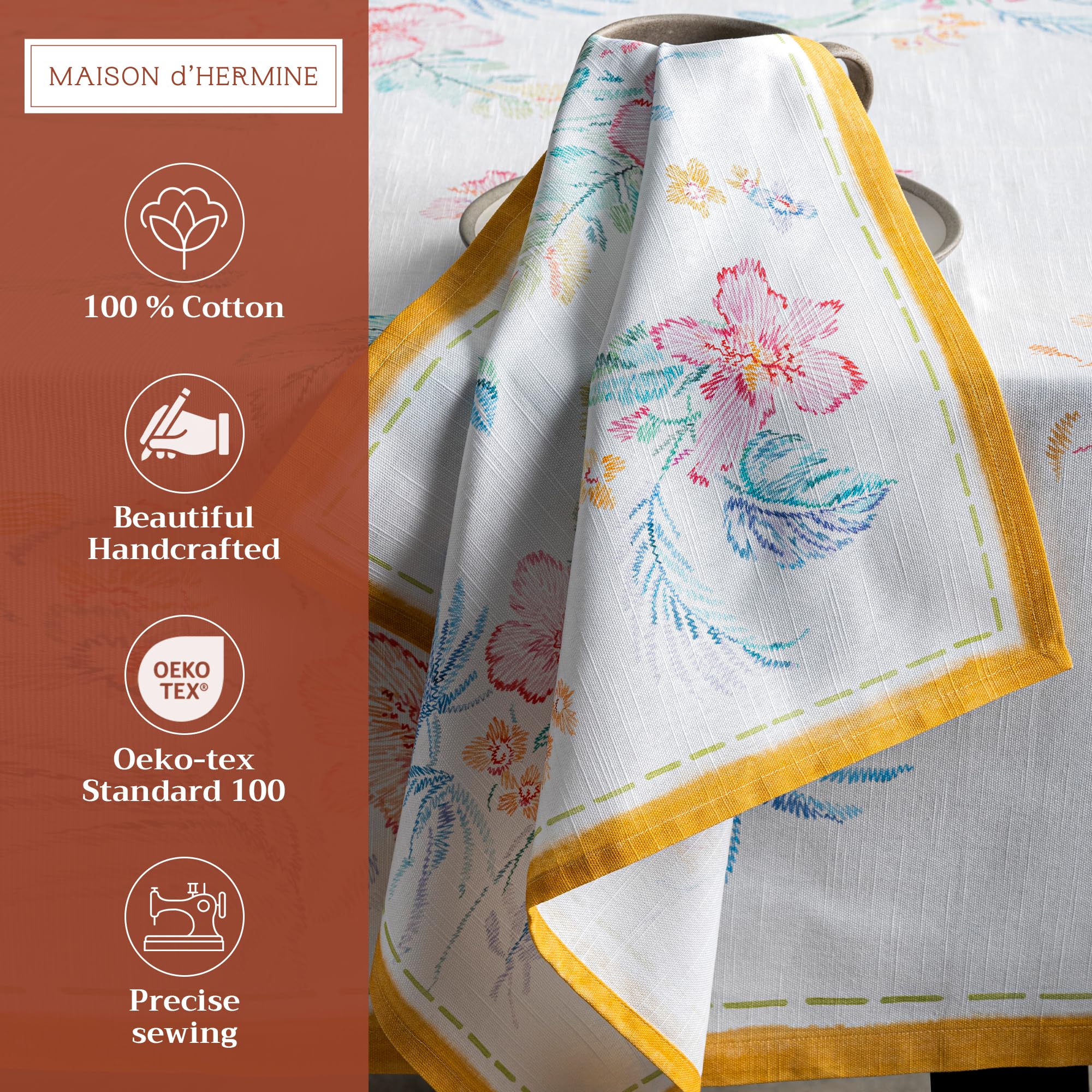Maison D Hermine Napkin 100% Cotton 20 Inch X 20 Inch Dinner Napkins, Decorative Washable Cloth Napkin Set Of 4 For Gifts, Dinin