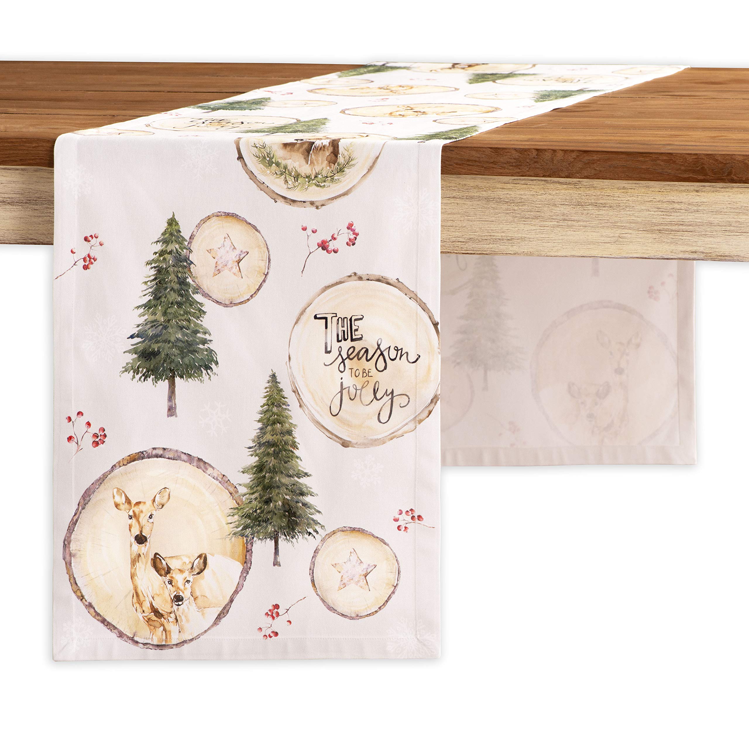 Maison D' Hermine Tablerunners 100% Cotton Table Runner Decorative Table Cover For Home, Kitchen, Dining & Camping, Mountain Lif