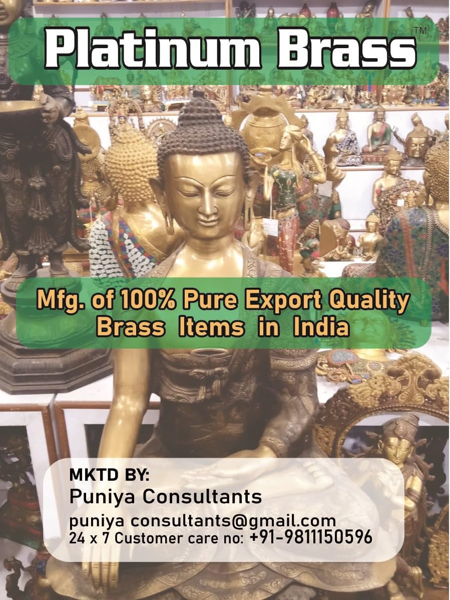 Platinum Brass- Pure Certified Brass Lord Appu Ganesha 5Cm Idol For Home | Ganesh Murti | Unique Handmade Design For Desk, Car,