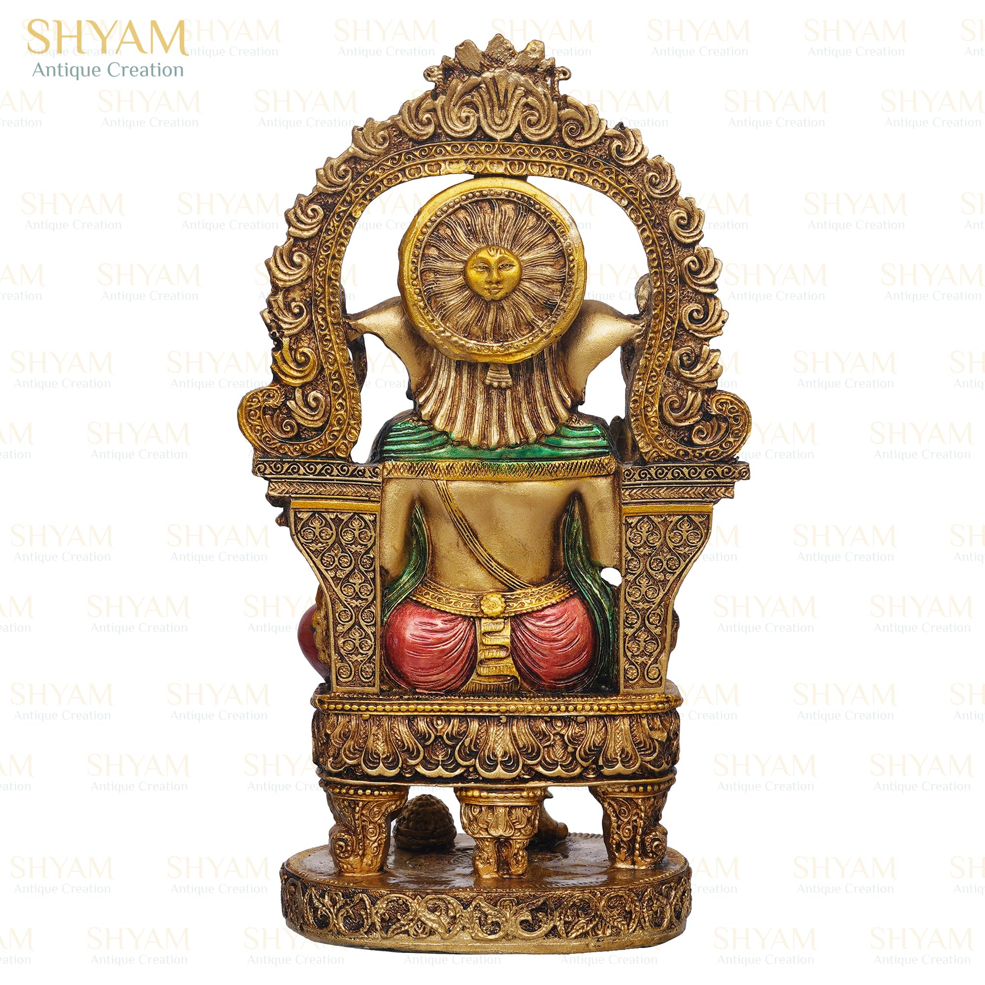 Shyam Antique Creation 10 Ganesh Ji Mehrav Statue Sitting Ganesha Murti For Diwali Bhagwan Ganpati Bappa Blessing Idol Figurine