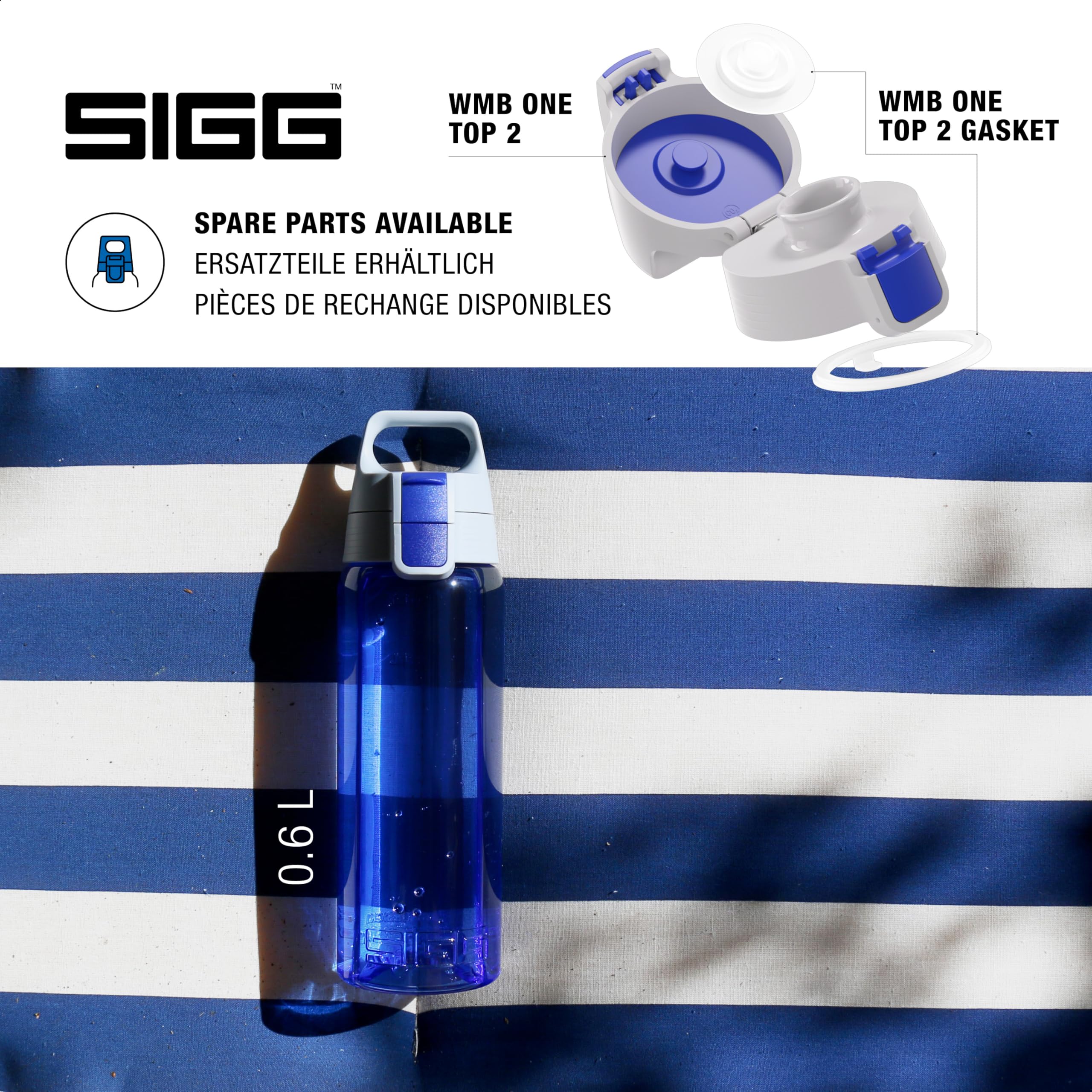 SIGG - Tritan Sports Water Bottle - Total Color Blue - Leakproof - Featherweight and Shatter-Proof Tritan Plastic - Dishwasher Safe - BPA Free - 34 Oz