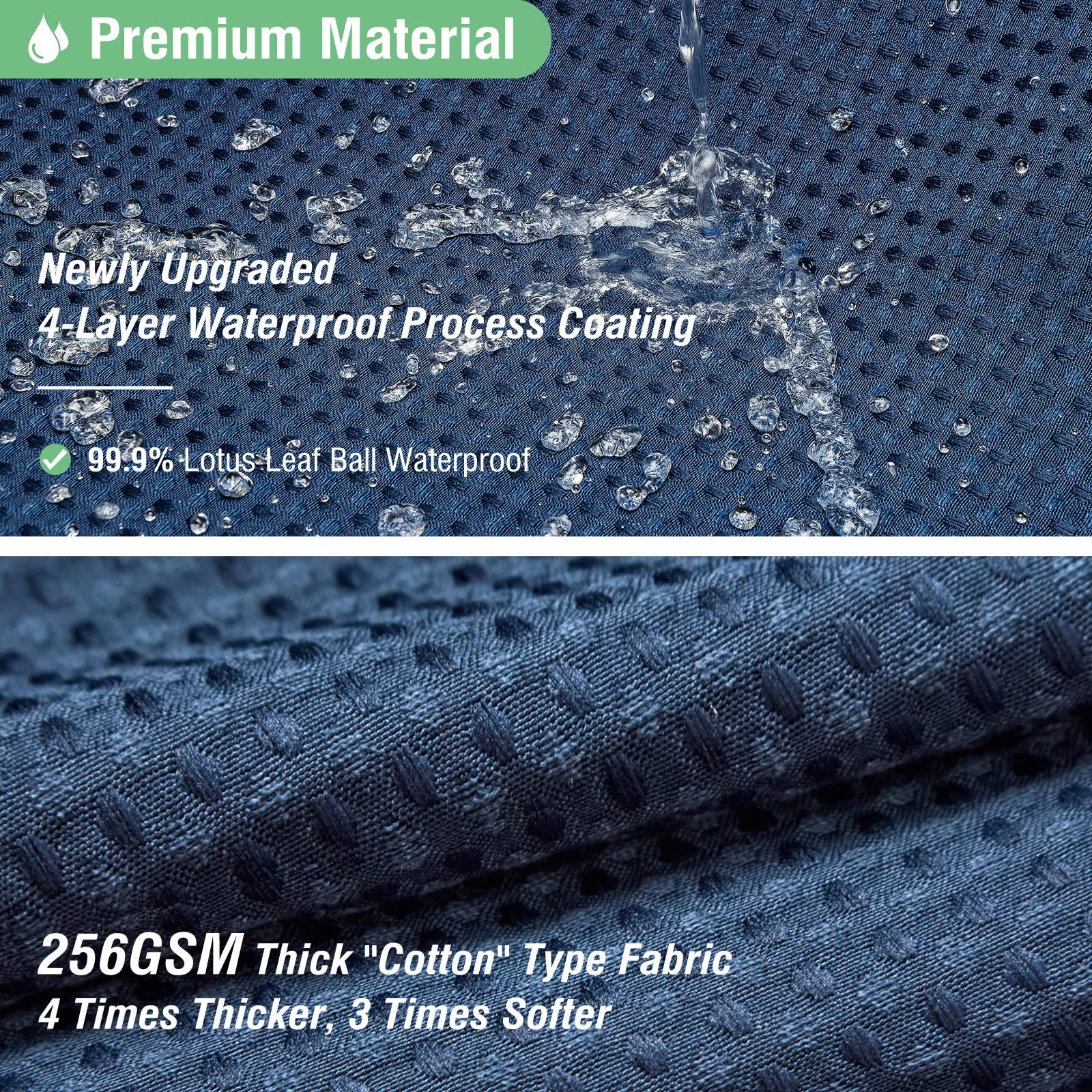 Dynamene Thick Fabric Shower Curtains For Bathroom - Waffle Weave Heavy Duty, 256Gsm Hotel Spa Luxury Weighted Polyester Cloth B