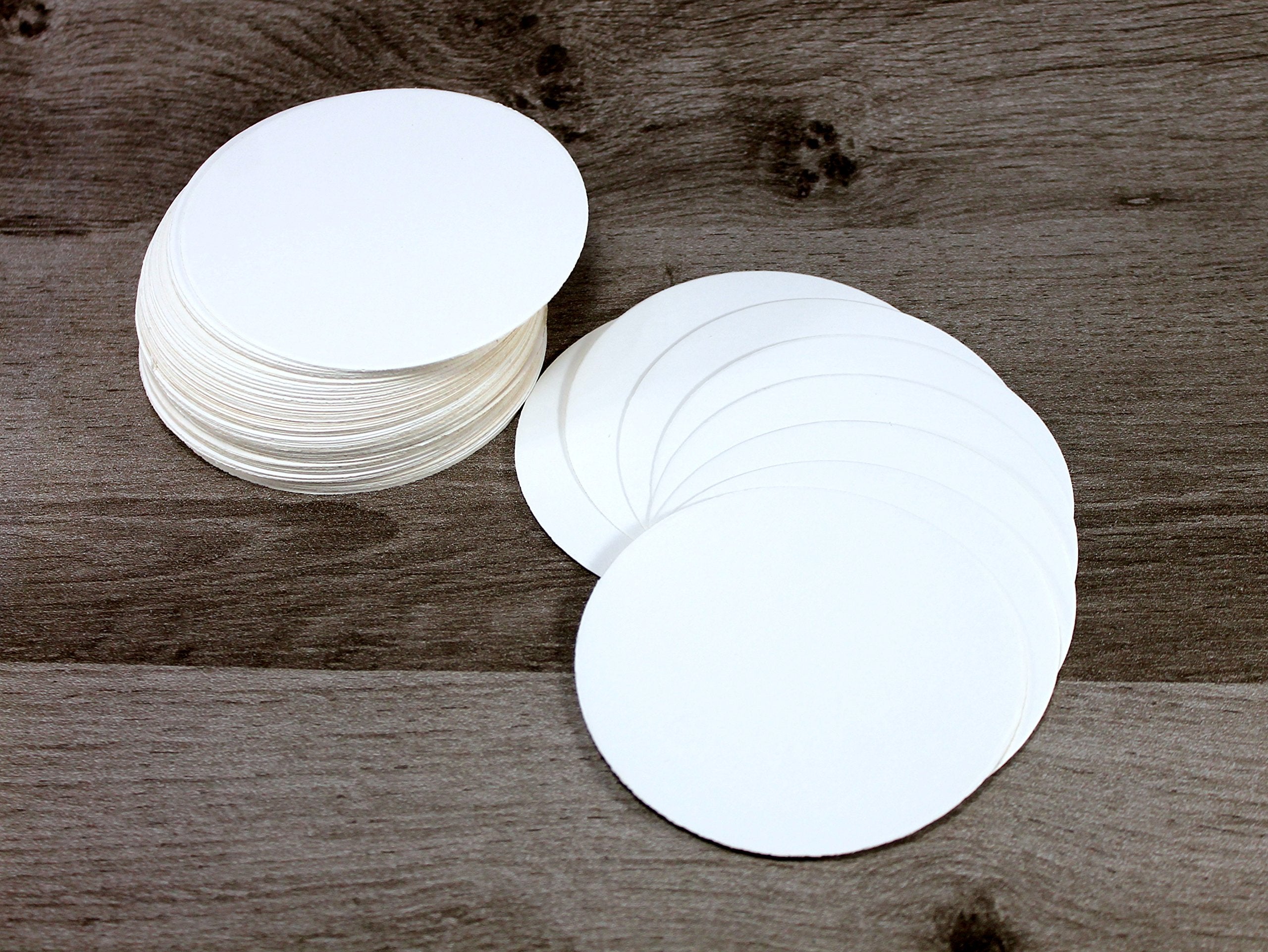 Esplanade Disposable Paper Coasters - Use And Throw Reversible Round Paper Coasters - Set Of 100 - White