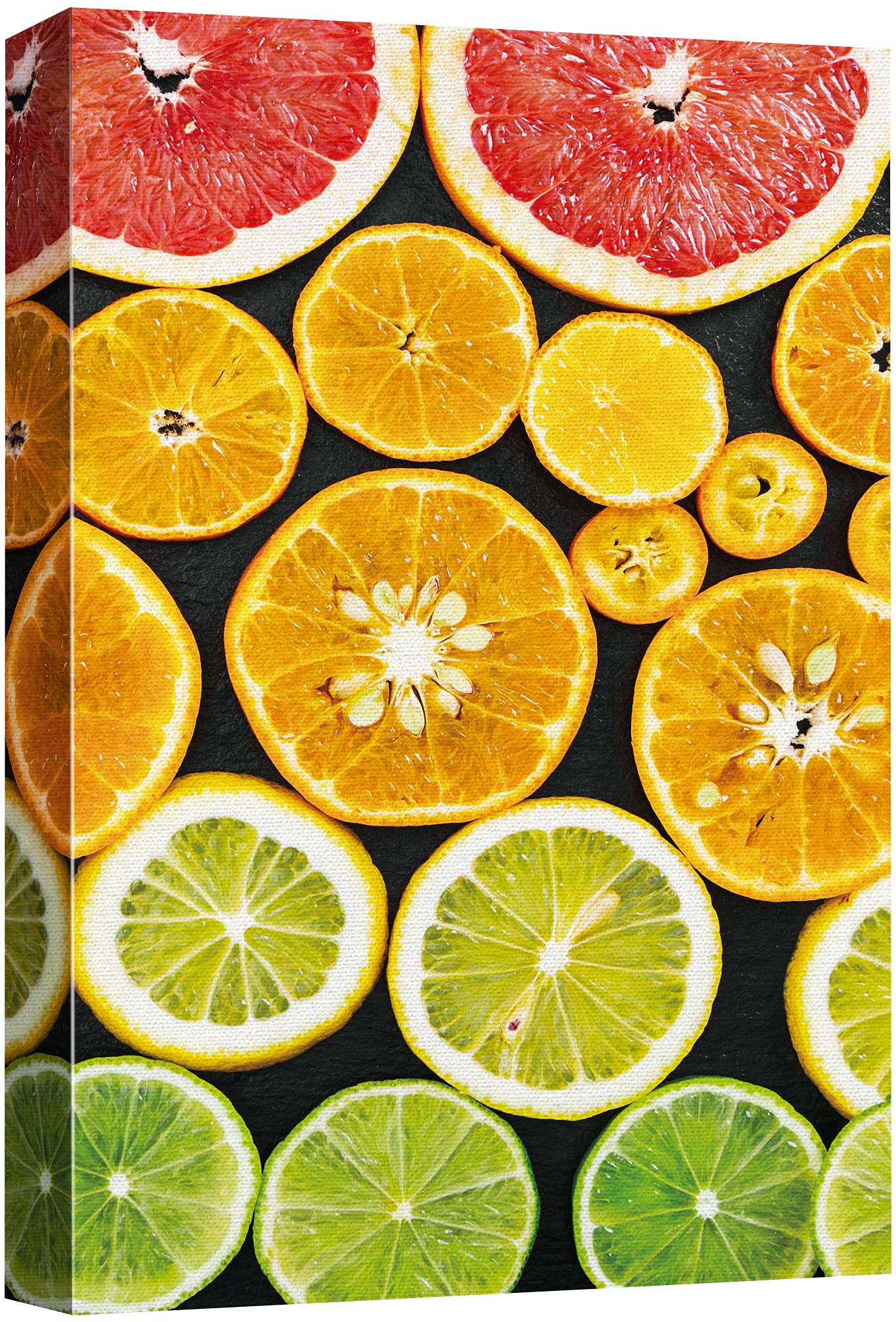 Signford Canvas Print Wall Art Orange, Lime, And Grapefruit Array Fruit Family Photography Modern Art Decorative Elements Closeu