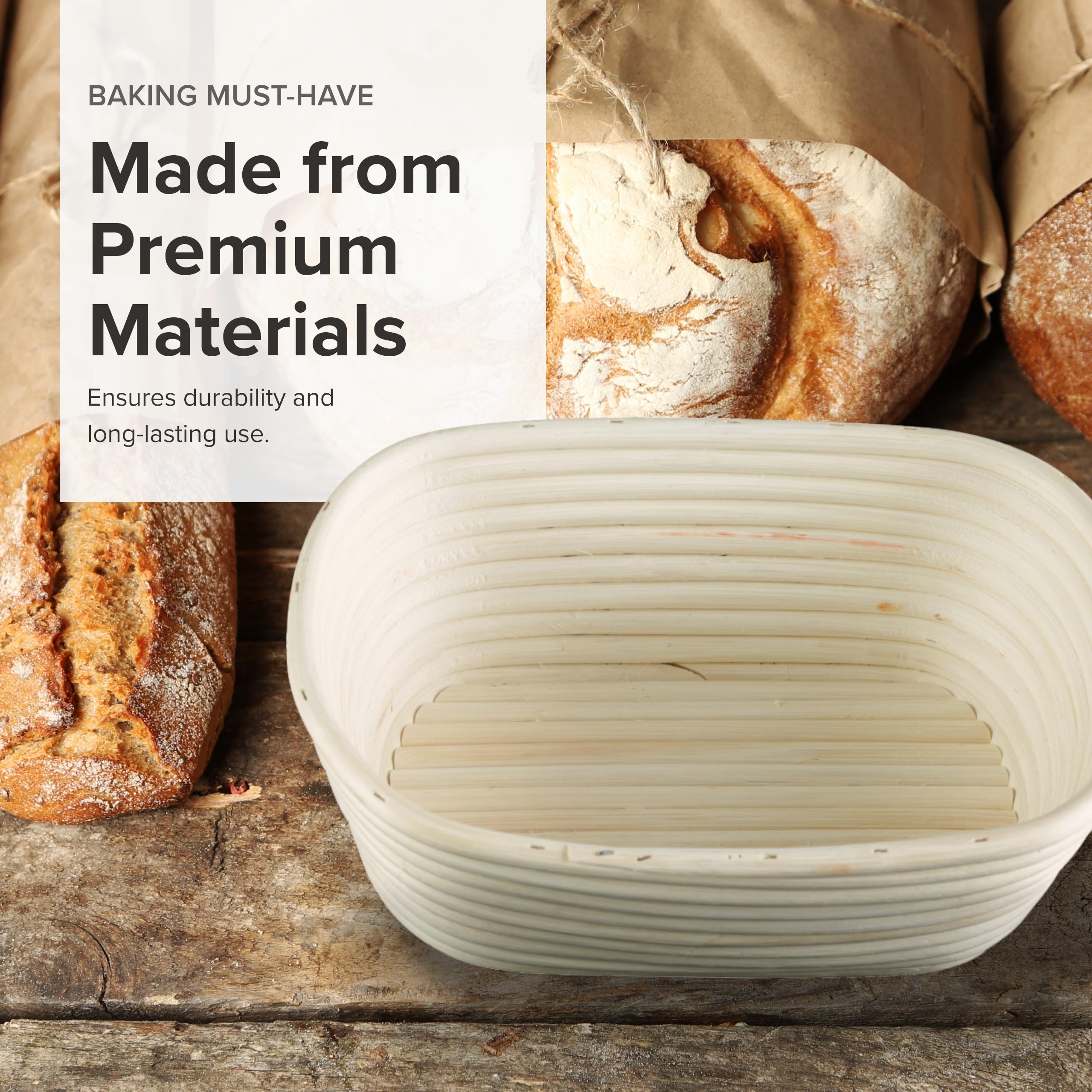 Frieling Proofing Basket, Brotform Bread Rising Banneton And Serving Basket, Oval, 11-Inch 10-Inch By 7-Inch