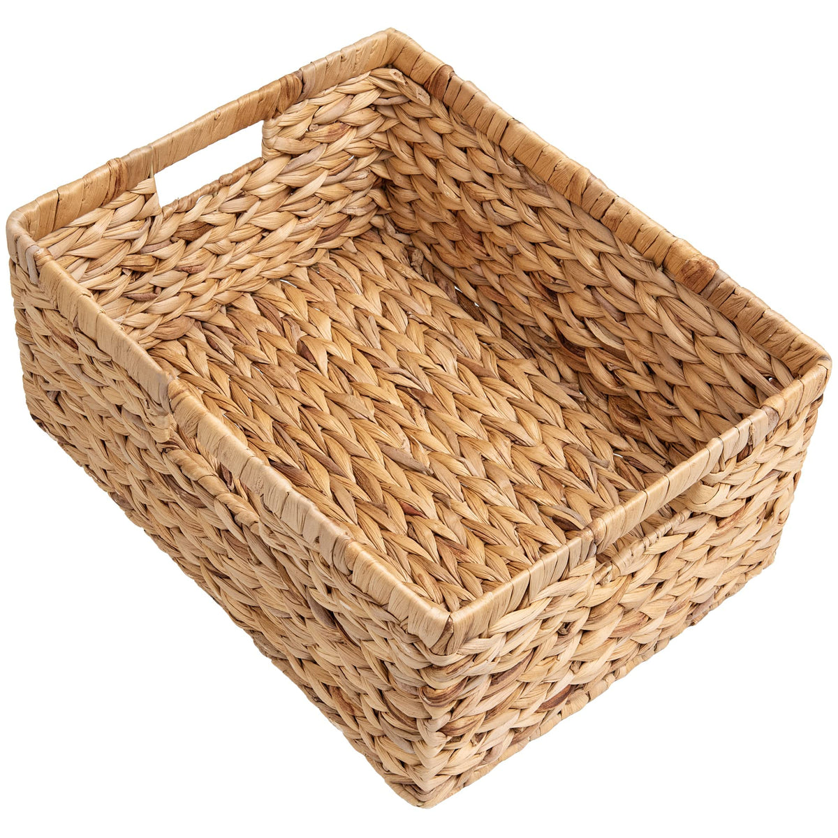 Storageworks Jumbo Wicker Basket, Water Hyacinth Basket With Built-In Handles, Wicker Storage Basket For Organizing, 1 Pack
