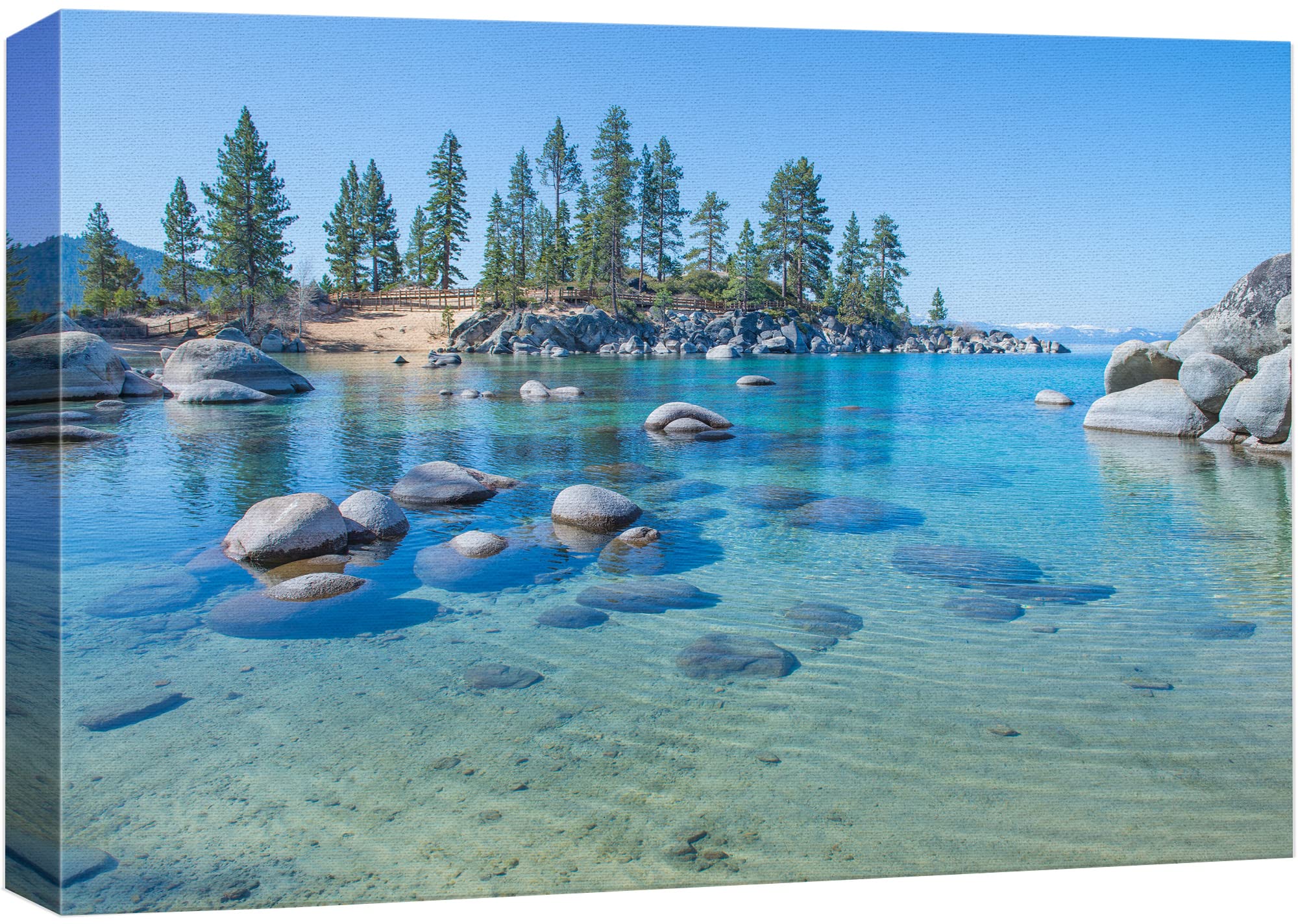 Wall26 Canvas Print Wall Art Blue Lake In Mountain Forest Landscape Nature Wilderness Photography Modern Art Rustic Scenic Color