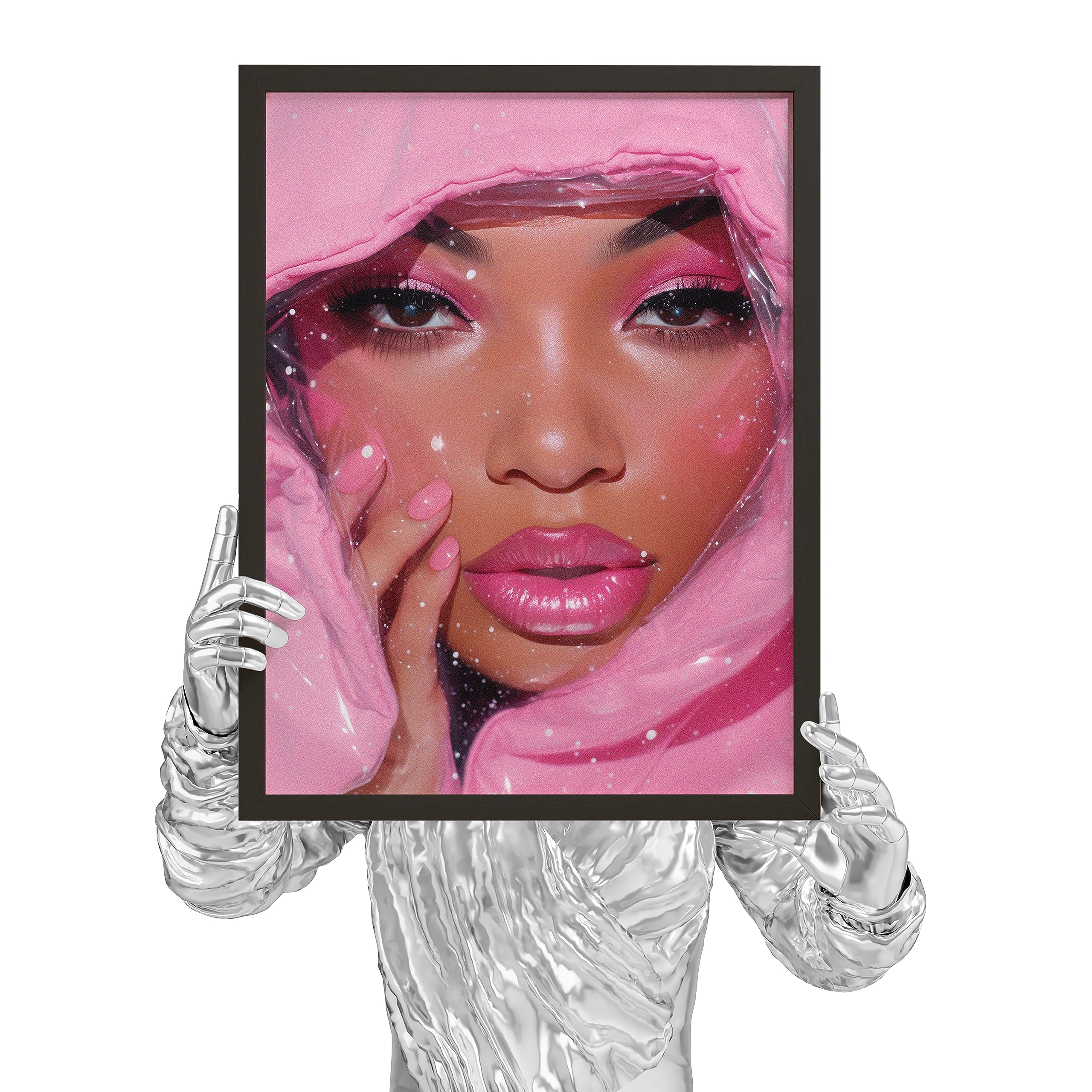 Excool Club Pink Room Decor Aesthetic - 12X16 Baddie Room Decor Y2K Collage, Hot Pink Wall Art Prints, Pink Pictures Wall Decor,