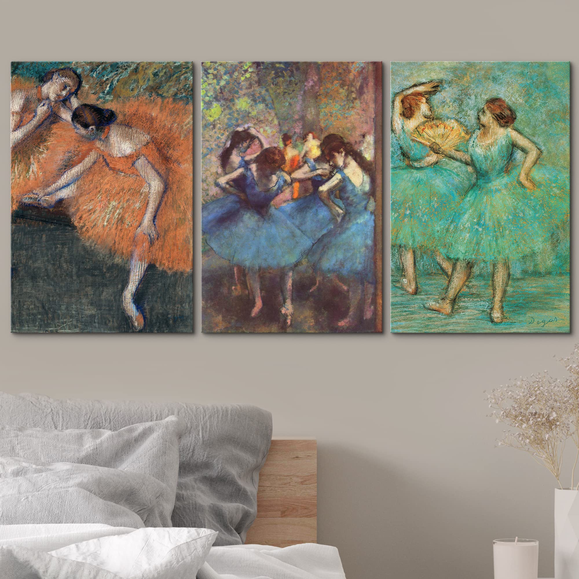 Wall26 Canvas Print Wall Art Set Dancers By Edgar Degas Cultural Historic Oil Painting Fine Art Reproduction Scenic Colorful For