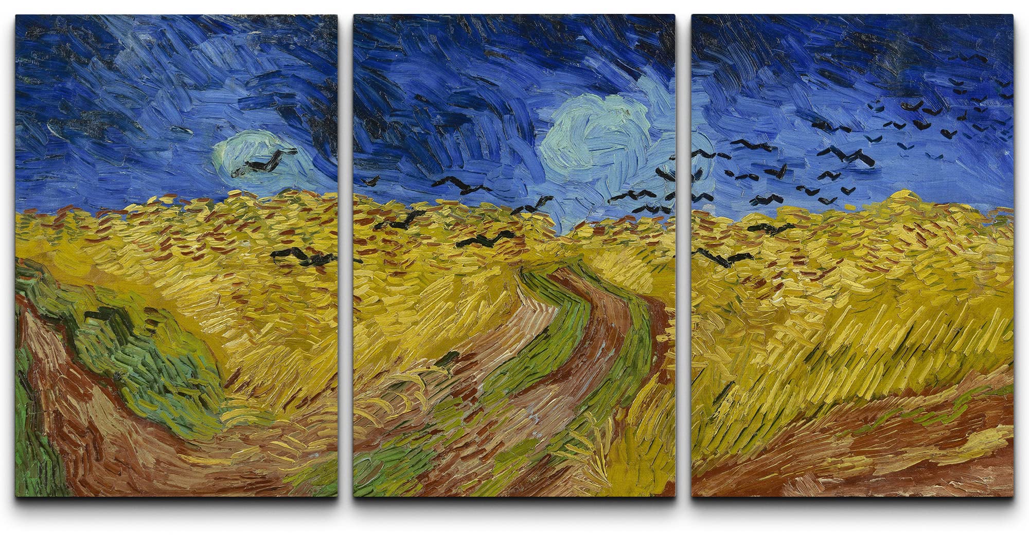 Wall26 Canvas Print Wall Art Set Wheat Field With Crows By Vincent Van Gogh Nature Wilderness Illustrations Fine Art Relax/Calm