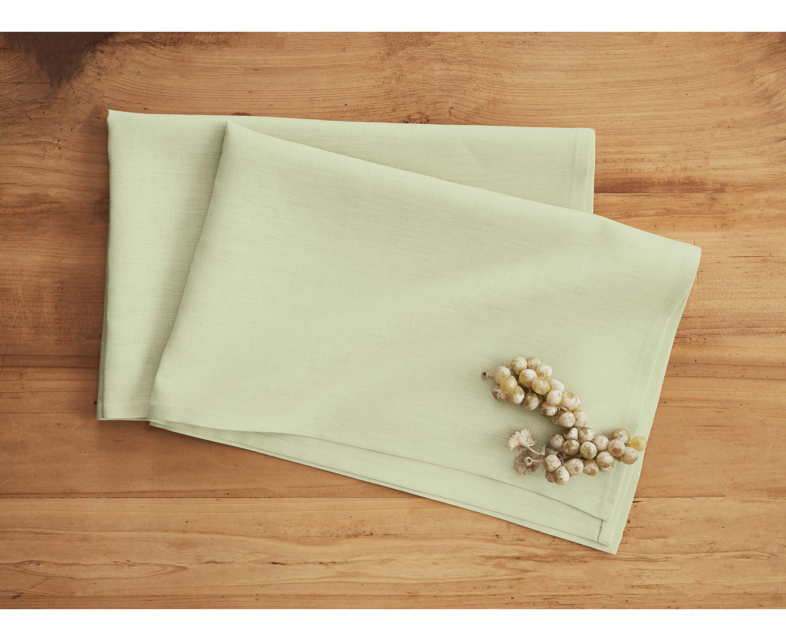 Solino Home Linen Kitchen Towels Set Of 2 - Sage Green 17 X 26 Inch - 100% Pure Linen Kitchen/Tea Towels - Machine Washable And