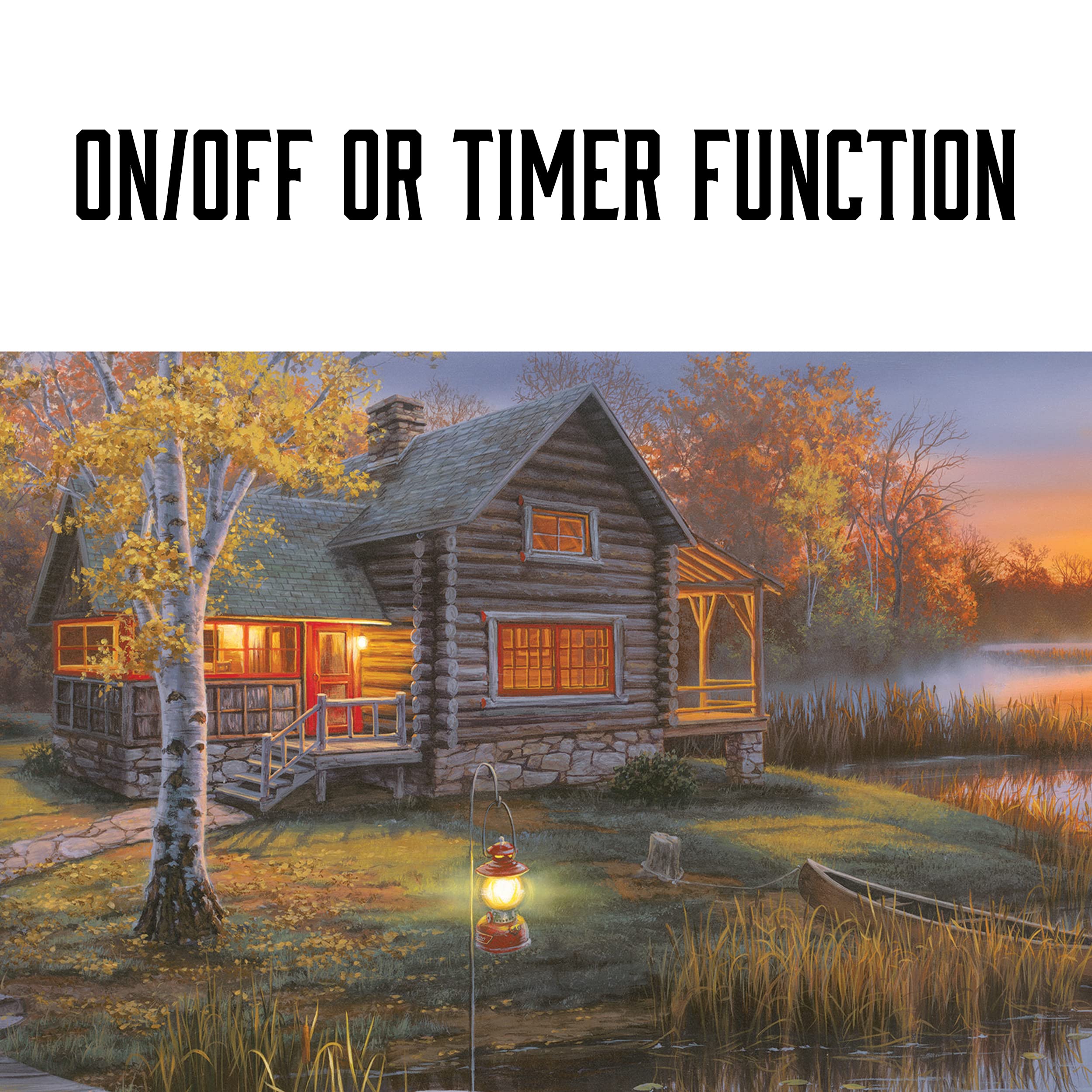 Rivers Edge Products LED Canvas Wall Art  24 by 16 Inches  Fiber Optic Light Up Wall Decor  Battery Operated Lighted Nature Canvas Print  LED Light Kitchen  Bedroom  or Home Decor  Lake Cabin