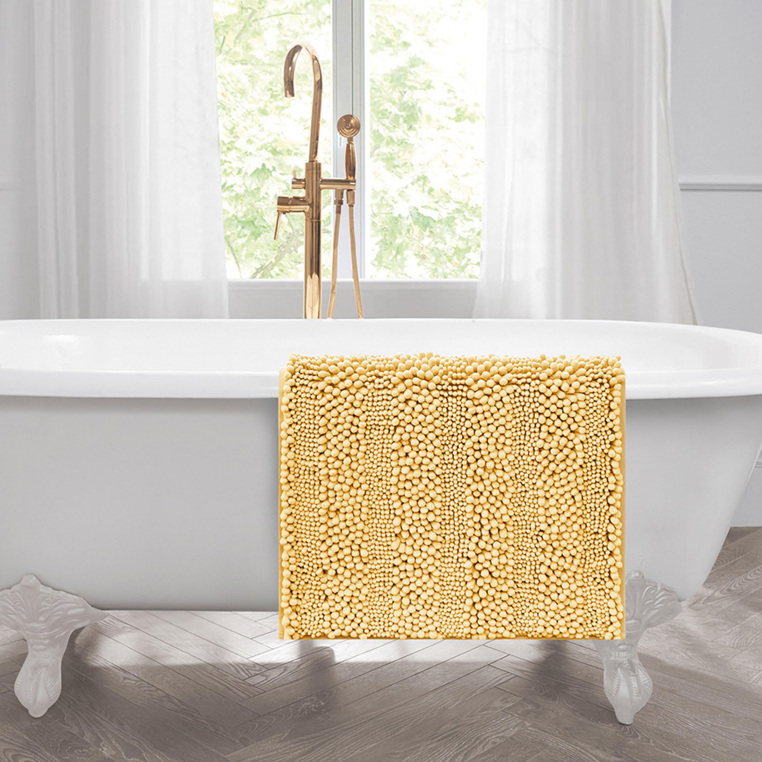 Laura Ashley - Astor Chenille Bath Mat | 100% Polyester | Premium Bathroom D  Cor | Machine Washable | Tpr Backing | Measures 20