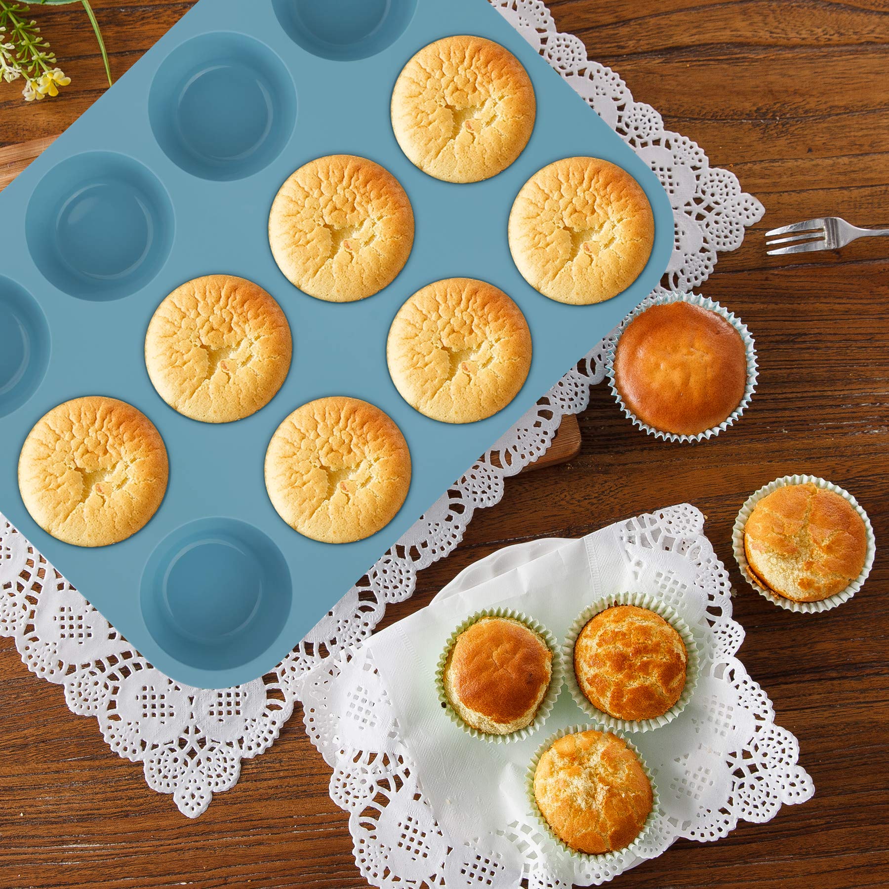 Economical 7In1 Nonstick Silicone Baking Cake Pan Cookie Sheet Molds Tray, Heat Resistant Bakeware Tools For Muffin Loaf Bread P