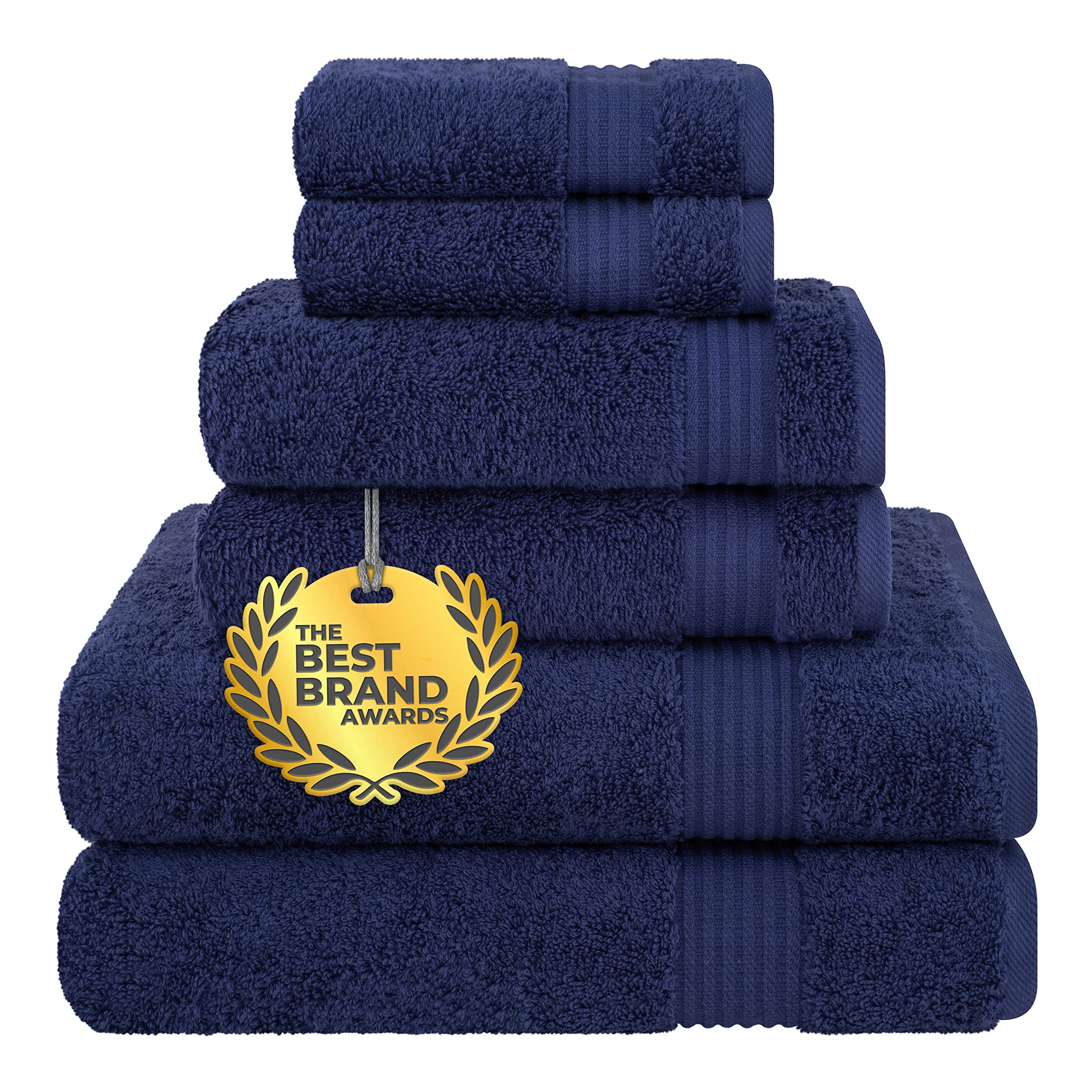 Cotton Paradise 6 Piece Towel Set 100% Cotton Soft Absorbent Turkish Towels For Bathroom 2 Bath Towels 2 Hand Towels 2 Washcloth