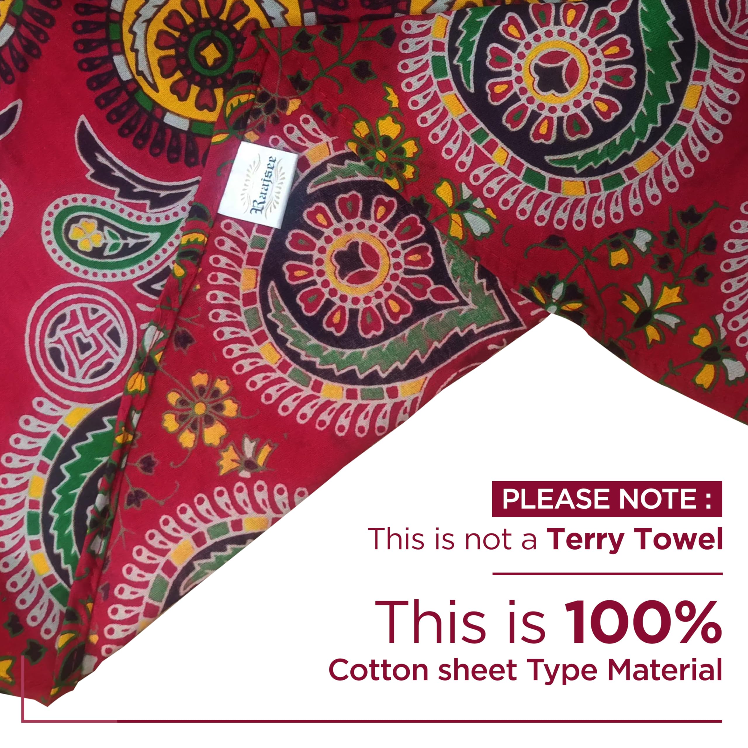 Raajsee Red Round Beach Tapestry Hippie/Boho Beach Blanket Mandala Roundie/Indian Cotton Throw - Round Tablecloth/Home Decor/Ind