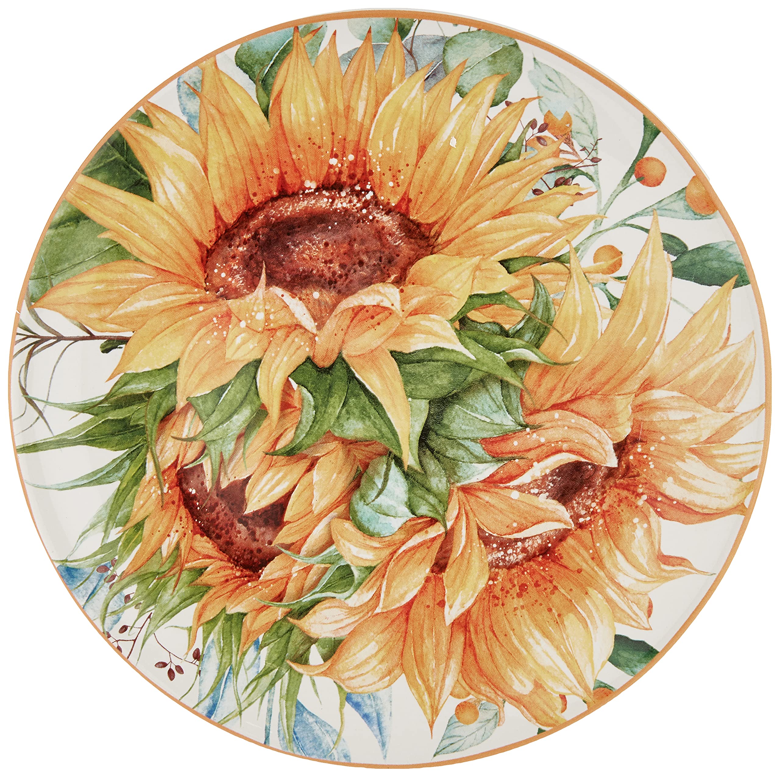 Certified International Sunflower Fields 9'' Salad/Dessert Plates, Multi Colored, Medium, Set Of 4