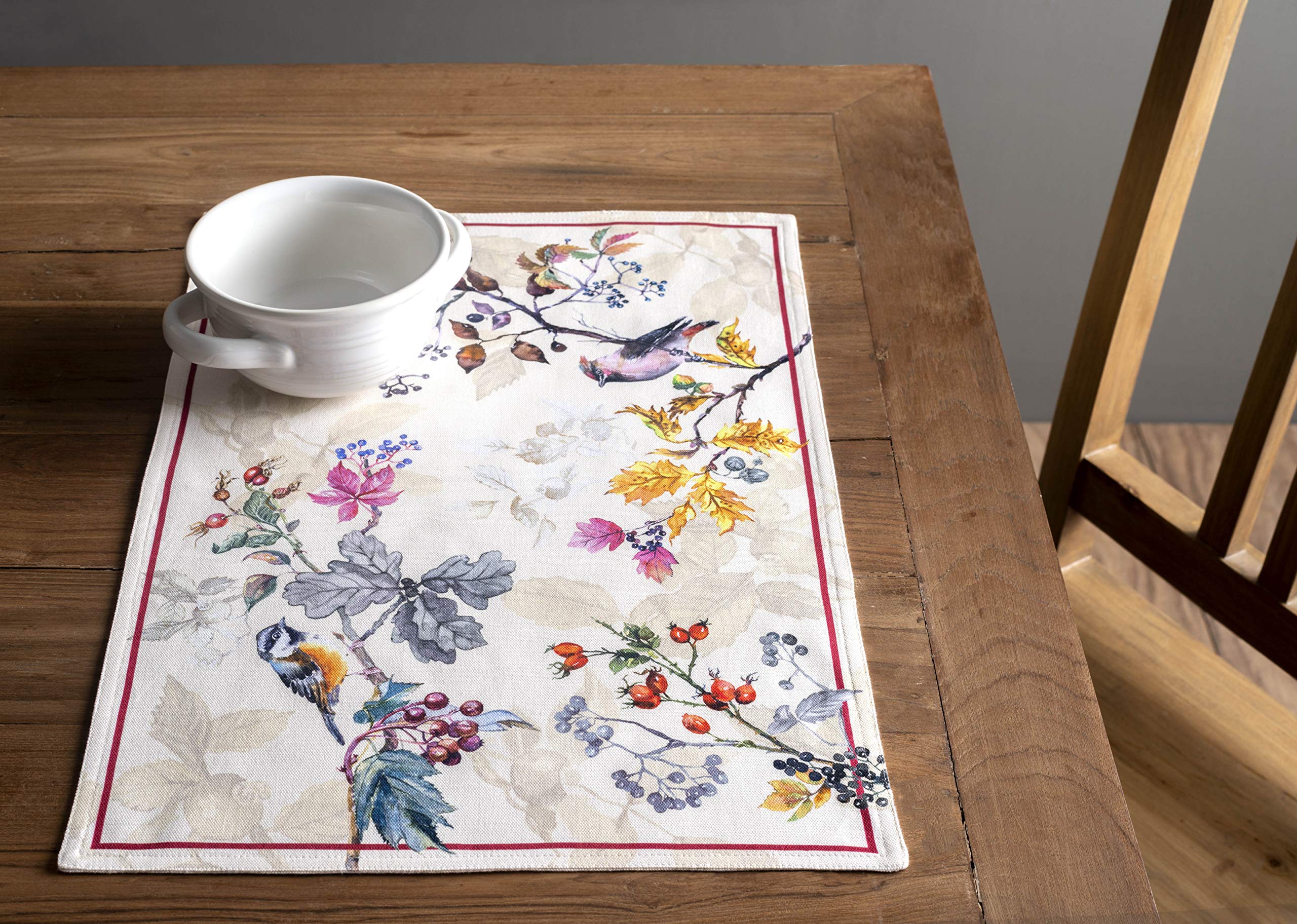 Maison D' Hermine Placemats 100% Cotton Decorative Cloth Place Mat Washable Dinner Placemat, Holiday, Wedding & Dining, Equinoxe