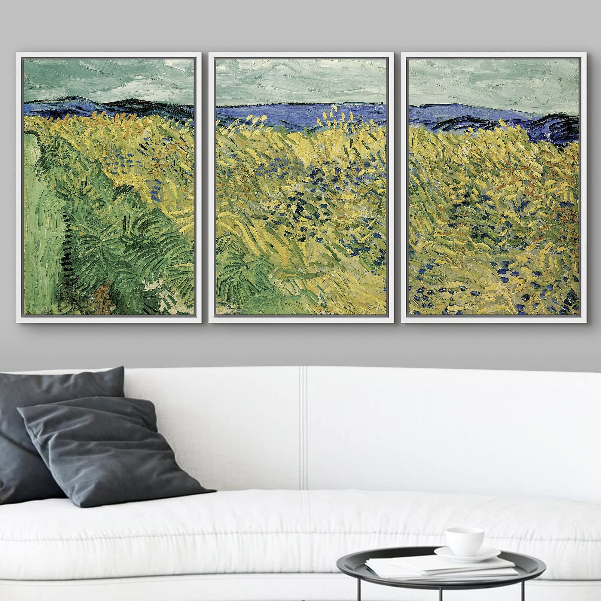 Wall26 Framed Canvas Print Wall Art Set Wheat Field With Cornflowers Vincent Van Gogh Classical Illustrations Fine Art Decorativ