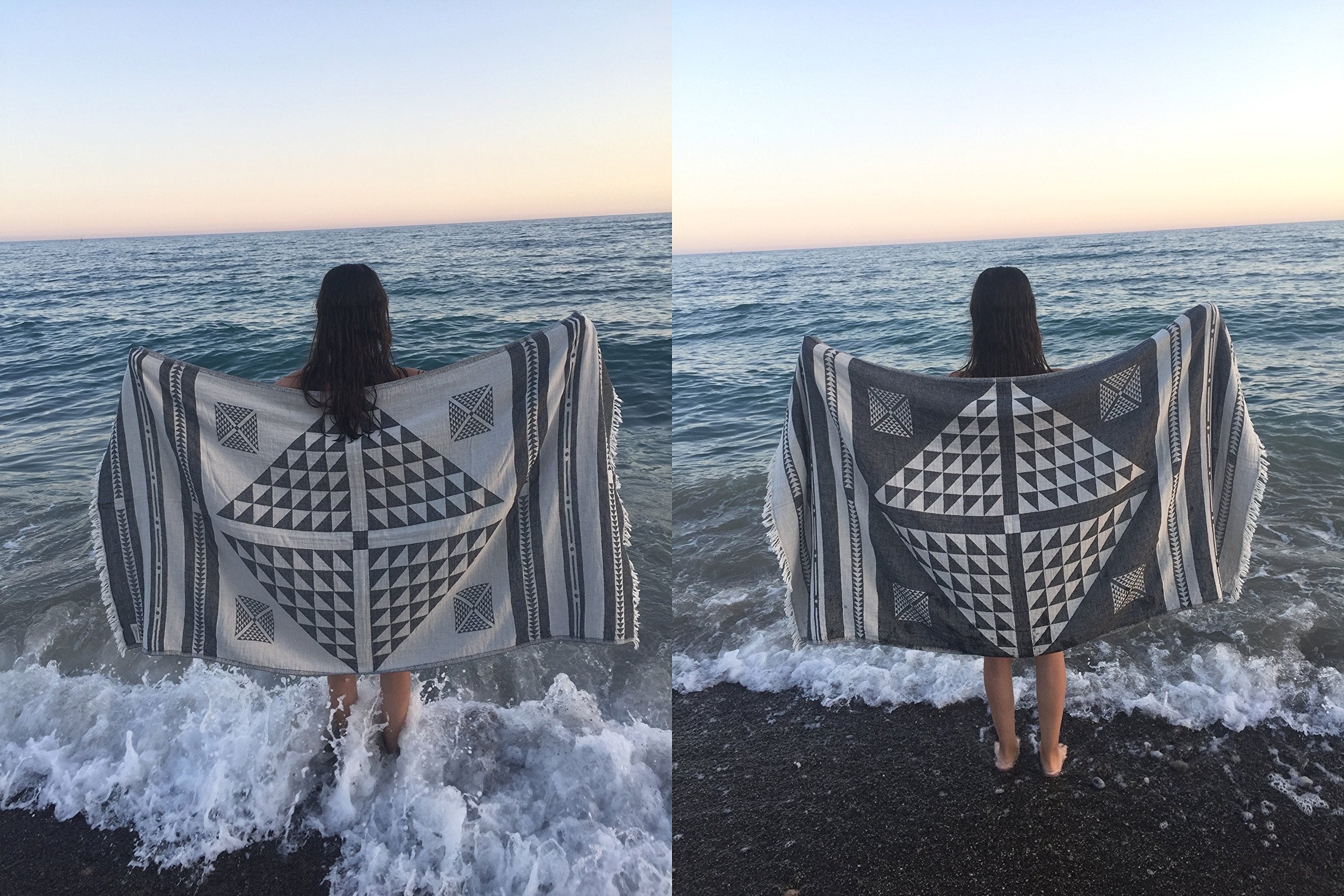 Bersuse 100% Cotton Aruba Turkish Towel Beach Towel Bath Towel Dual Layer Peshtemal Beach Blanket Beach Essentials - 37X70 Inche