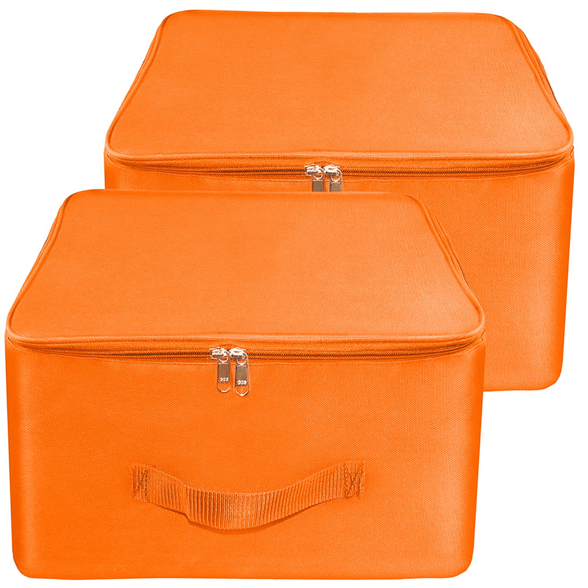 Tulman 2 Pack Nylon Wardrobe Bag, 34L Underbed Storage, MoistureProof Saree Cover With Zipper Closure & Handle  Heavy Duty Ora