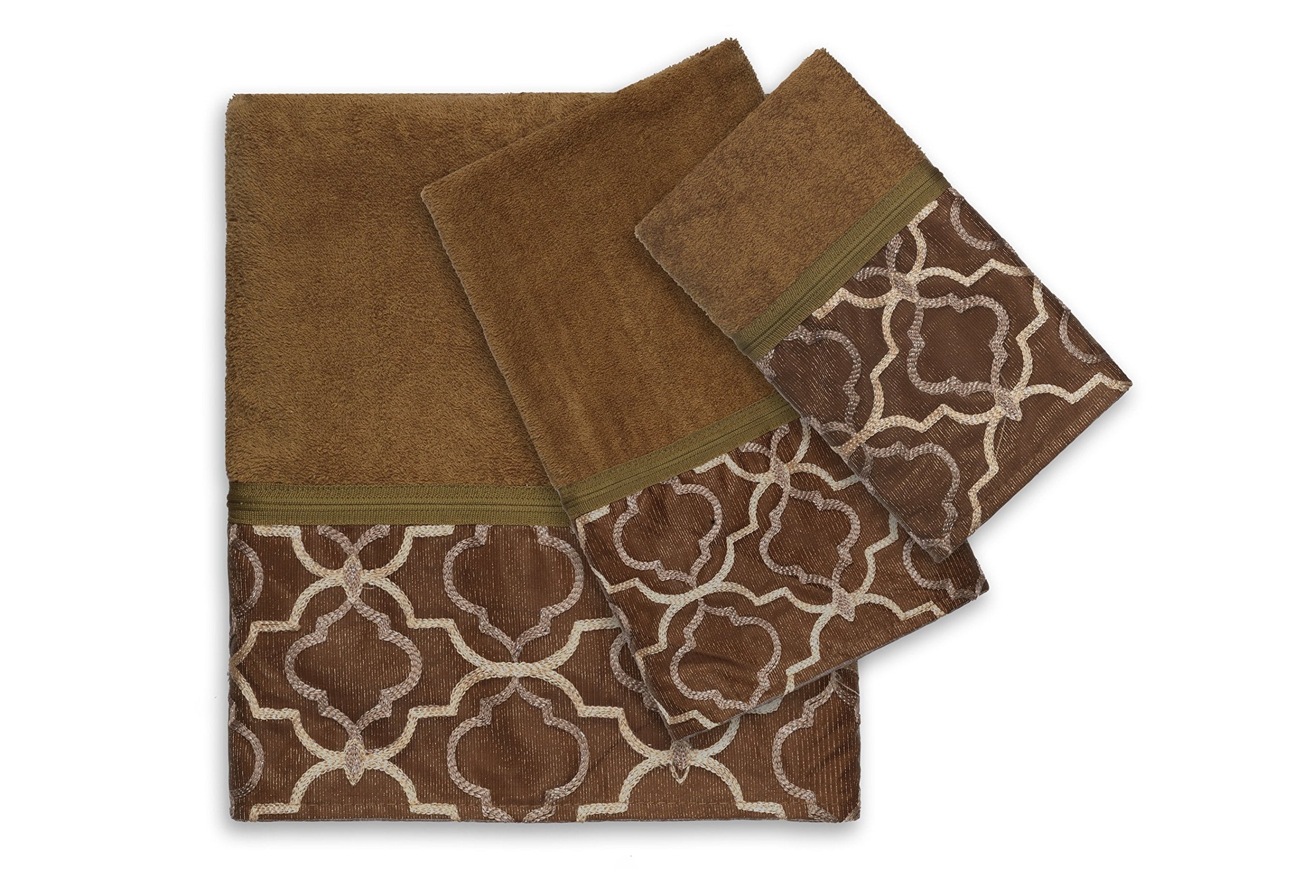 Popular Bath Bath Towels, Spindle Collection, 3-Piece Set, Gold