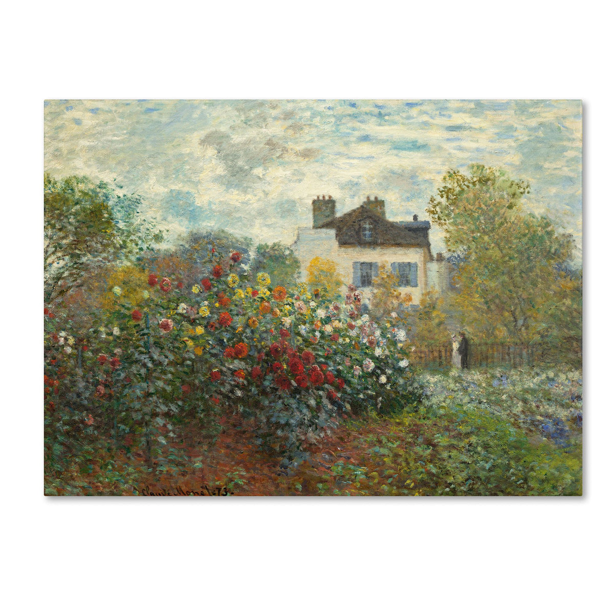 The Artist'S Garden In Argenteuil Artwork By Claude Monet, 24 By 32-Inch Canvas Wall Art