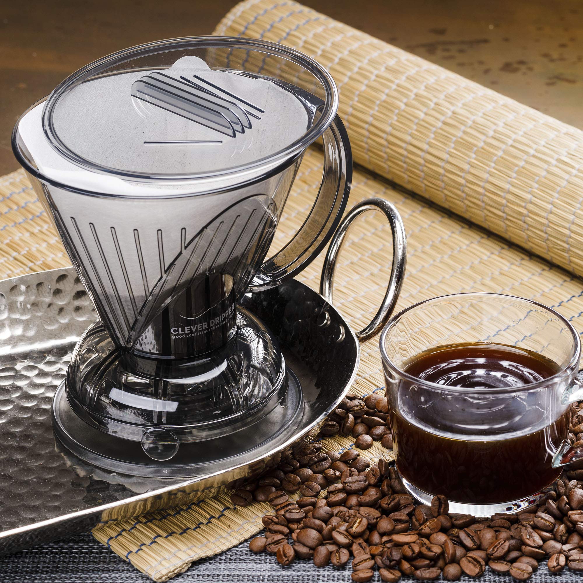 Clever Coffee Dripper and Filters  Large 18 oz (Cloud)| Barista's Choice| Safe BPA Free Plastic|Includes 100 Filters