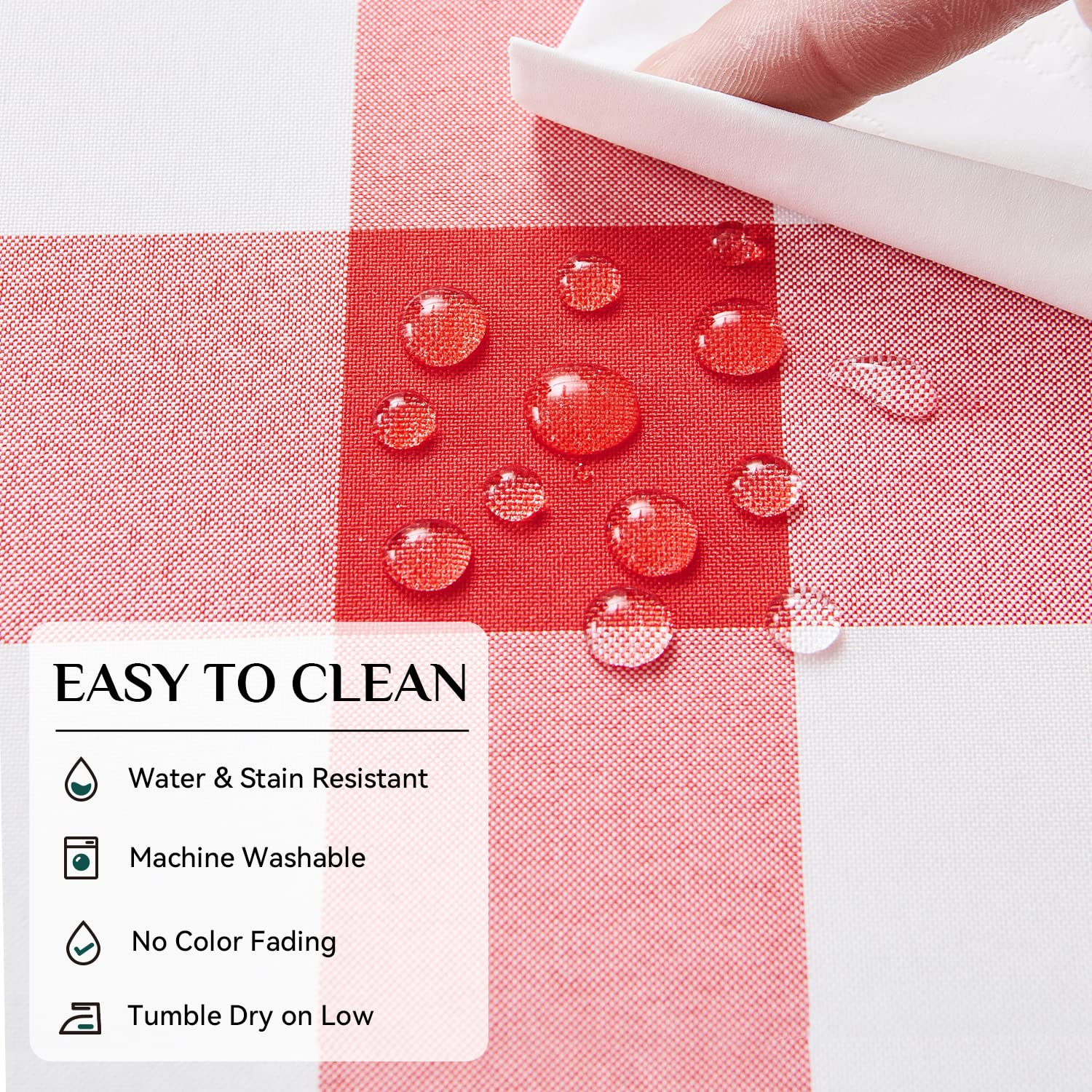 Softalker Gingham Checkered Square Tablecloth - Waterproof Buffalo Plaid Table Cloth Stain Resistant Washable Table Cover For Pi