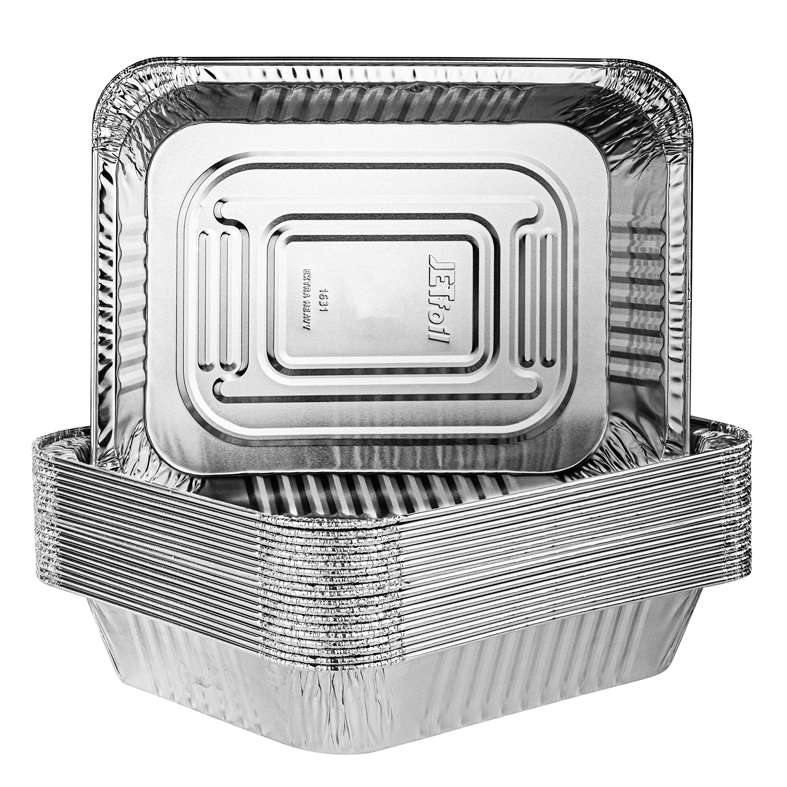 Plasticpro Disposable 9 X 13 Heavy Weight Aluminum Foil Pans Half Size Deep Steam Table Bakeware - Cookware Perfect For Baking C