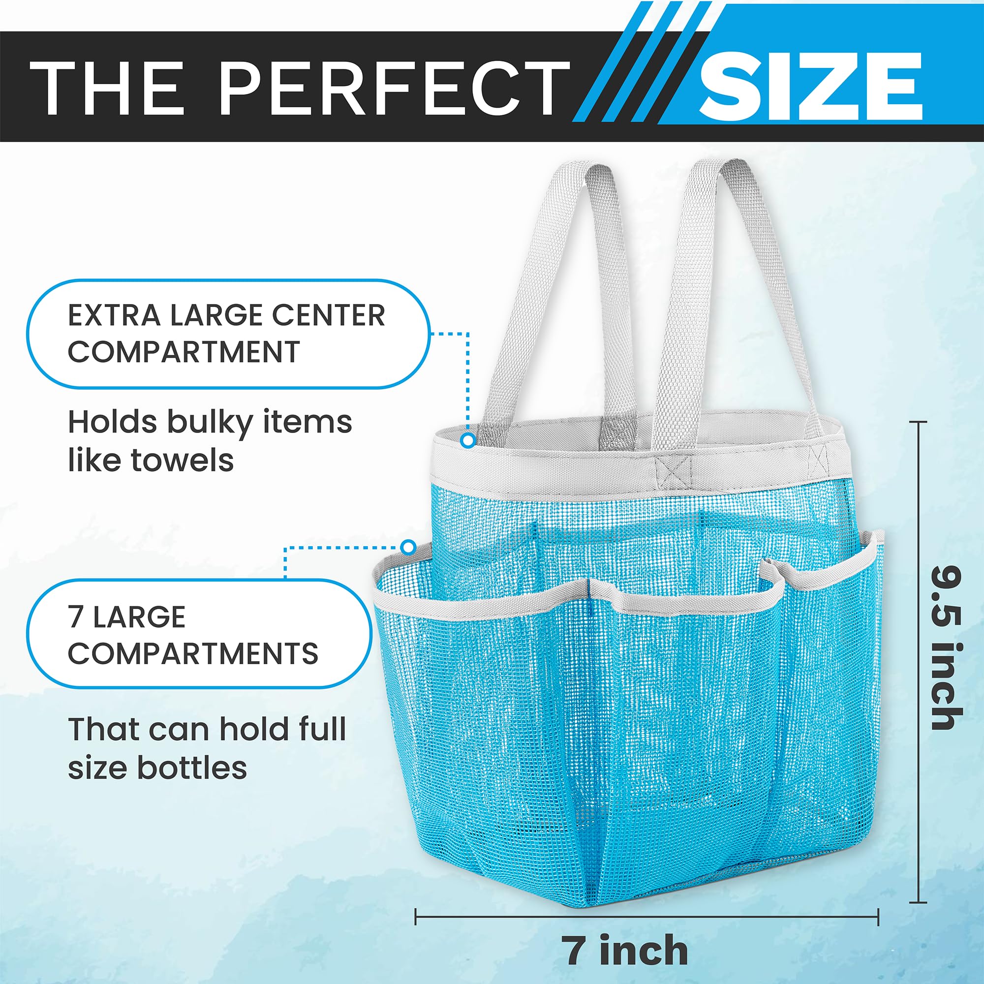 Mesh Shower Caddy Bag - Collapsible, Portable Bathroom Organizer For Travel, Gym, And Dorm Use. Easily Carry And Organize Colleg