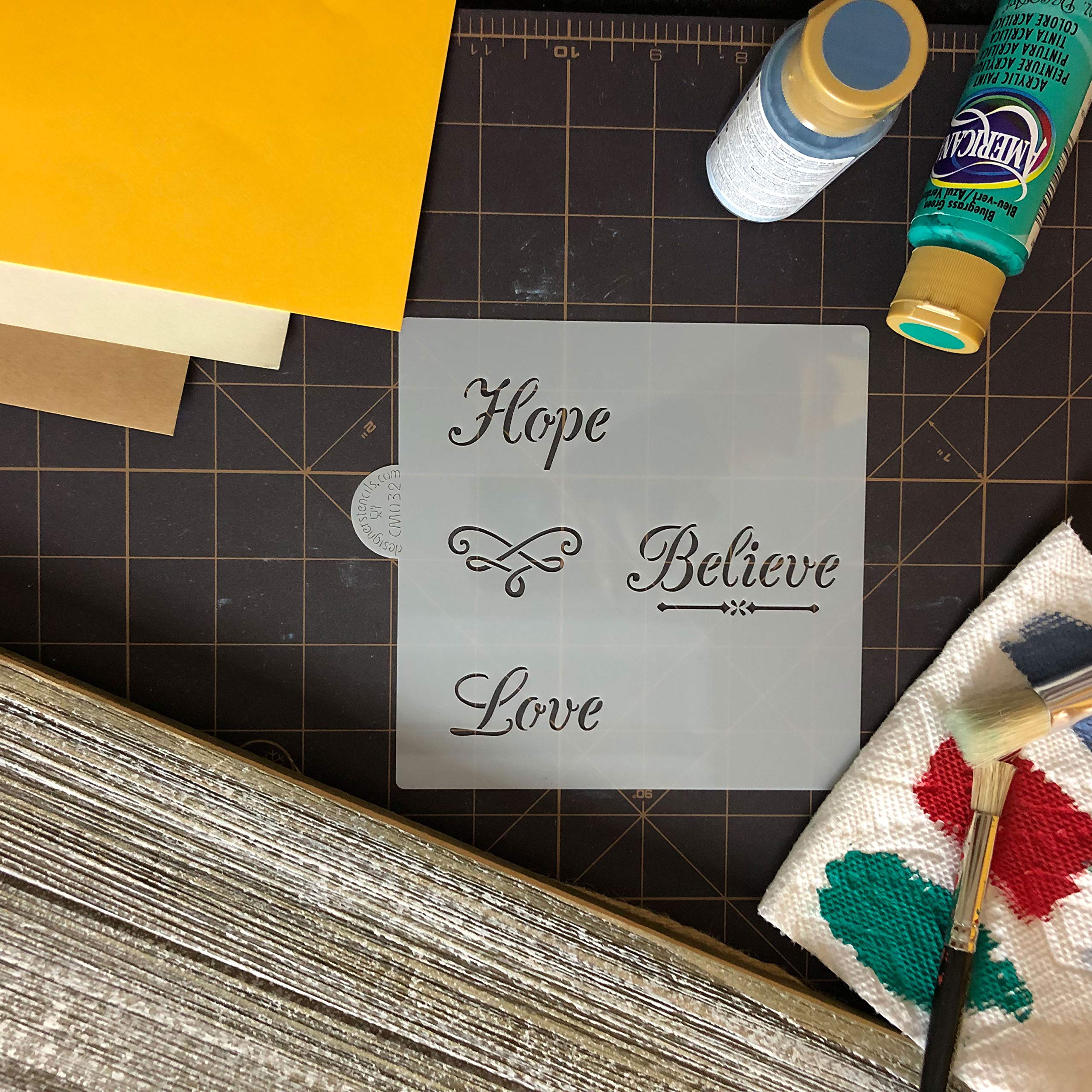 Hope, Believe, Love Cookie And Craft Stencil By Designer Stencils