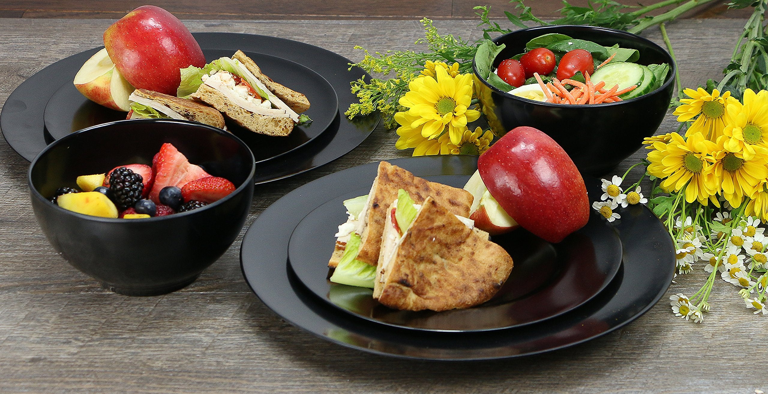 Calypso Basics By Reston Lloyd Melamine Bowl, Set Of 6, Black