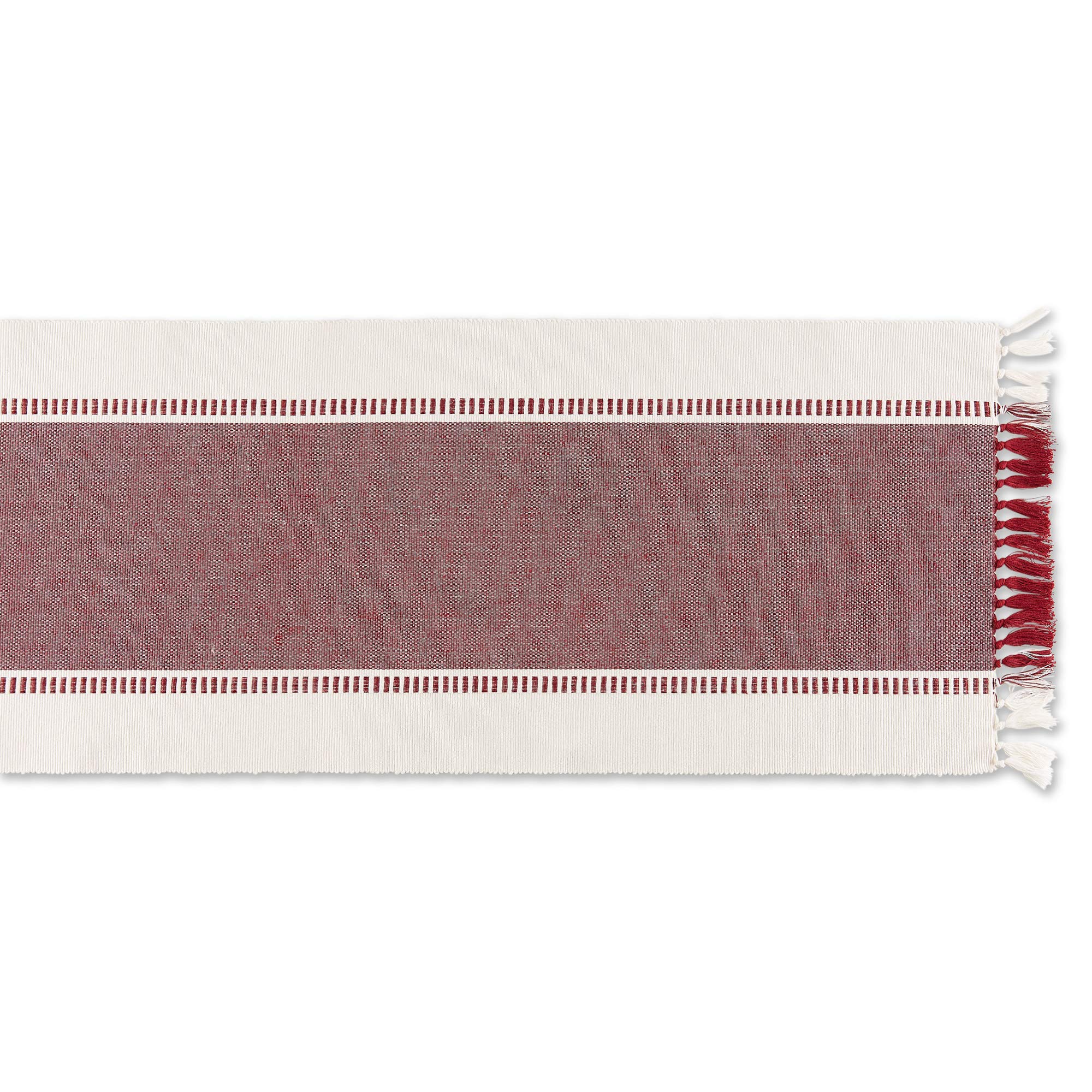 Dii Dobby Stripe Woven Table Runner, 13X72-Inch, Redwood