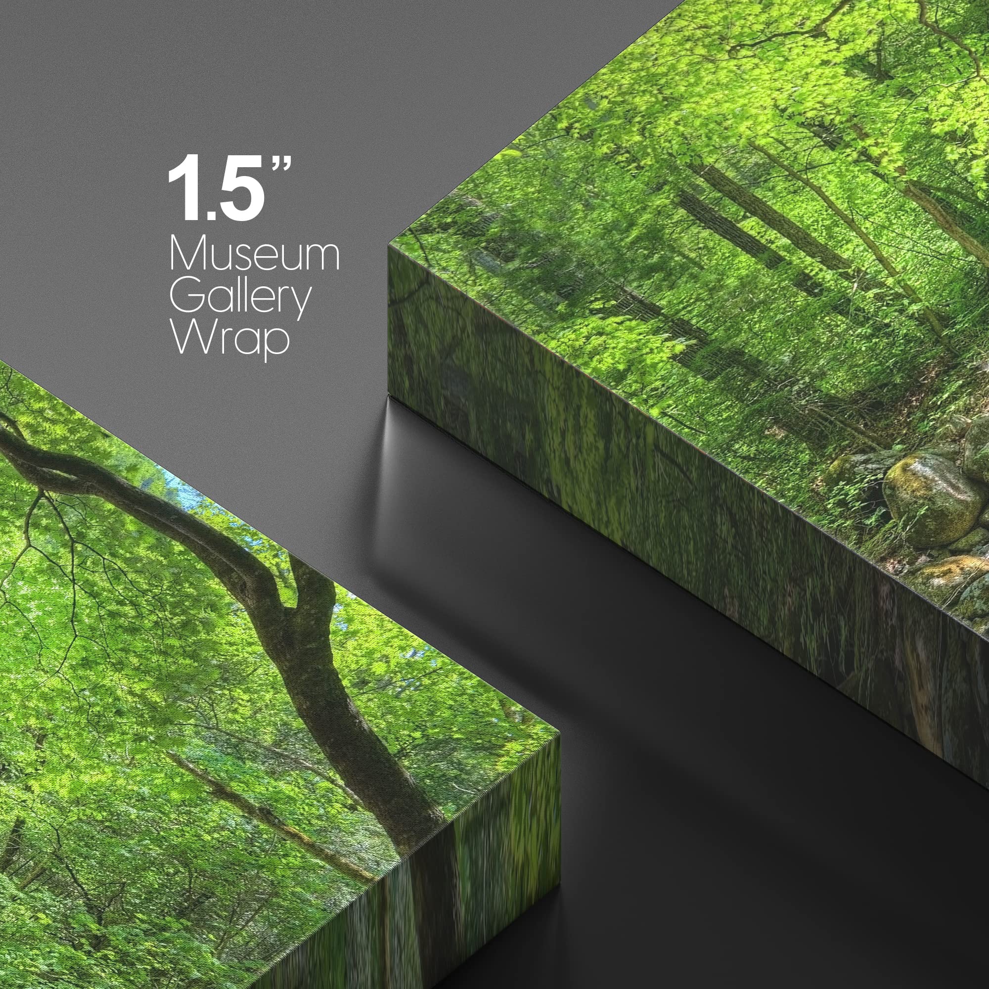 Wall26 Canvas Print Wall Art River Through The Green Forest Nature Wilderness Photography Modern Art Rustic Scenic Colorful Mult