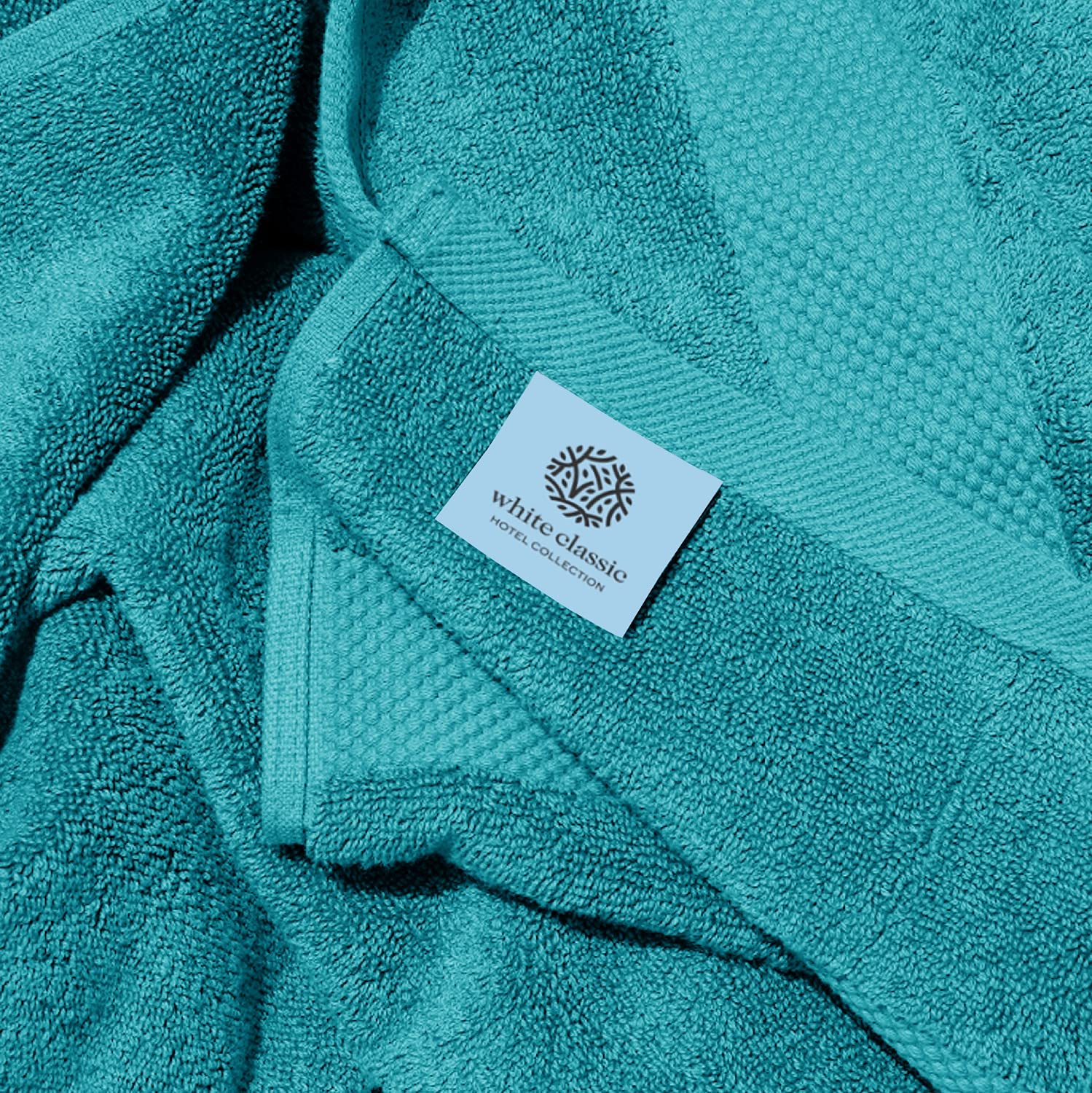 White Classic Luxury Aqua Bath Towels Extra Large | 100% Soft Cotton 700 GSM Thick 2Ply Absorbent Quick Dry Hotel Bathroom Towel for Home  Gym  Pool | 27x54 Inch | Aqua | Set of 4