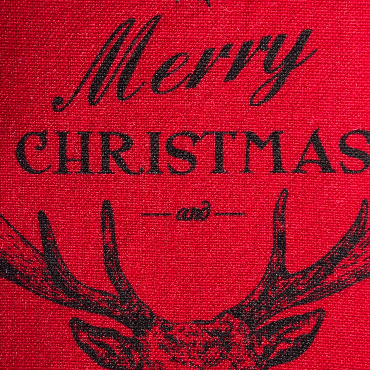 Dii Christmas Stag Print Table Runner, 14X108, Red/Green