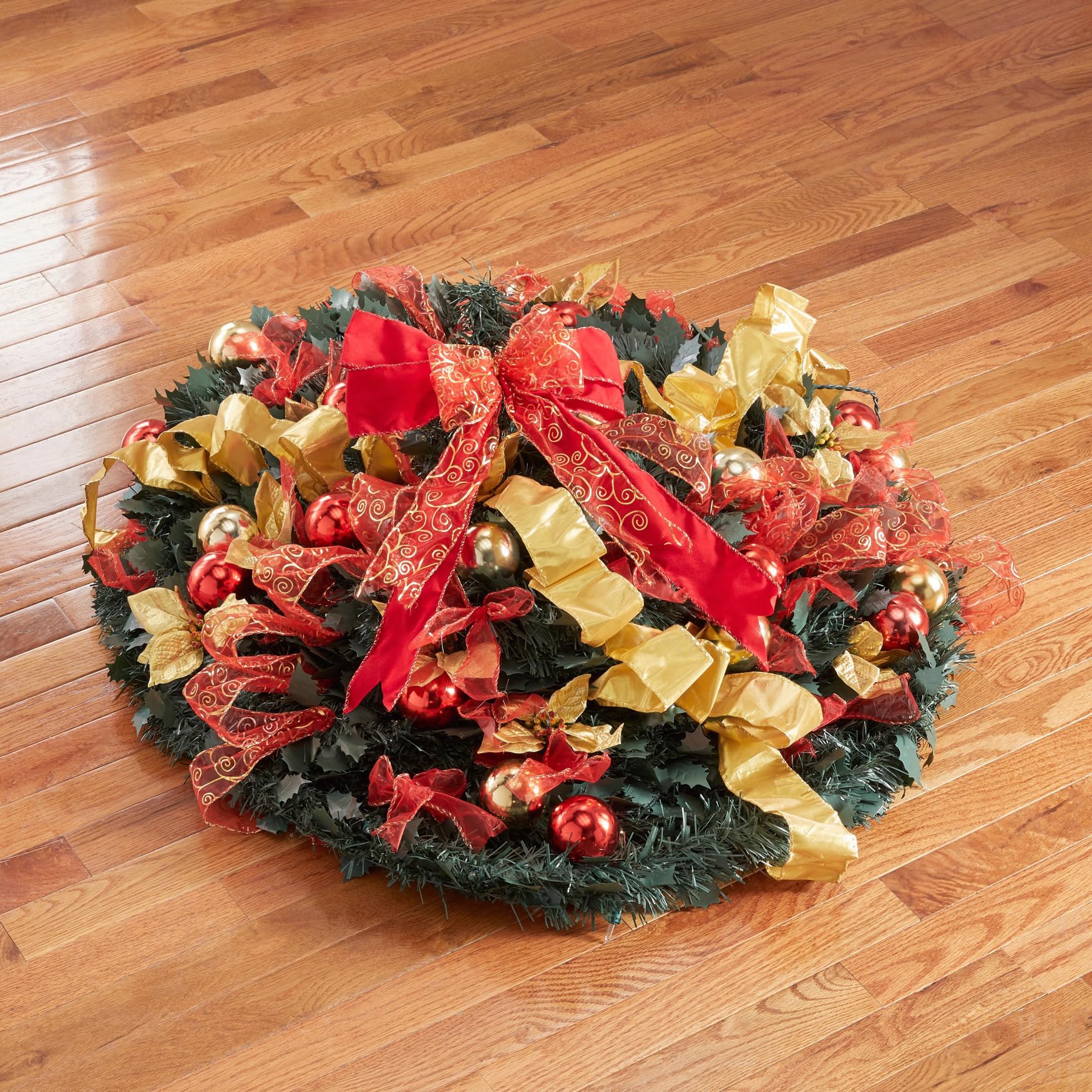 Fully Decorated Pre-Lit 2 Pop-Up Tabletop Christmas Tree - Red White