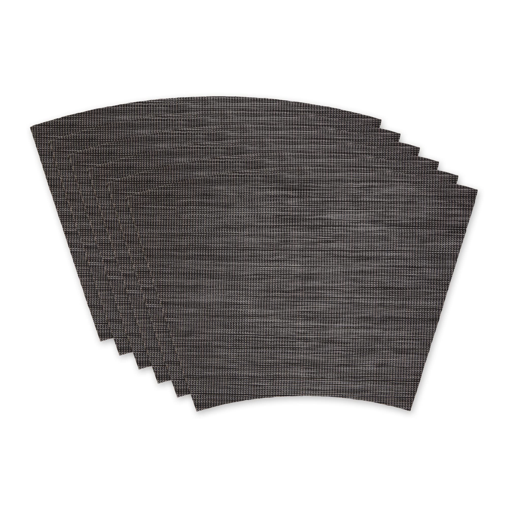 GRAY TWEED ROUND TABLE PLACEMAT SET/6