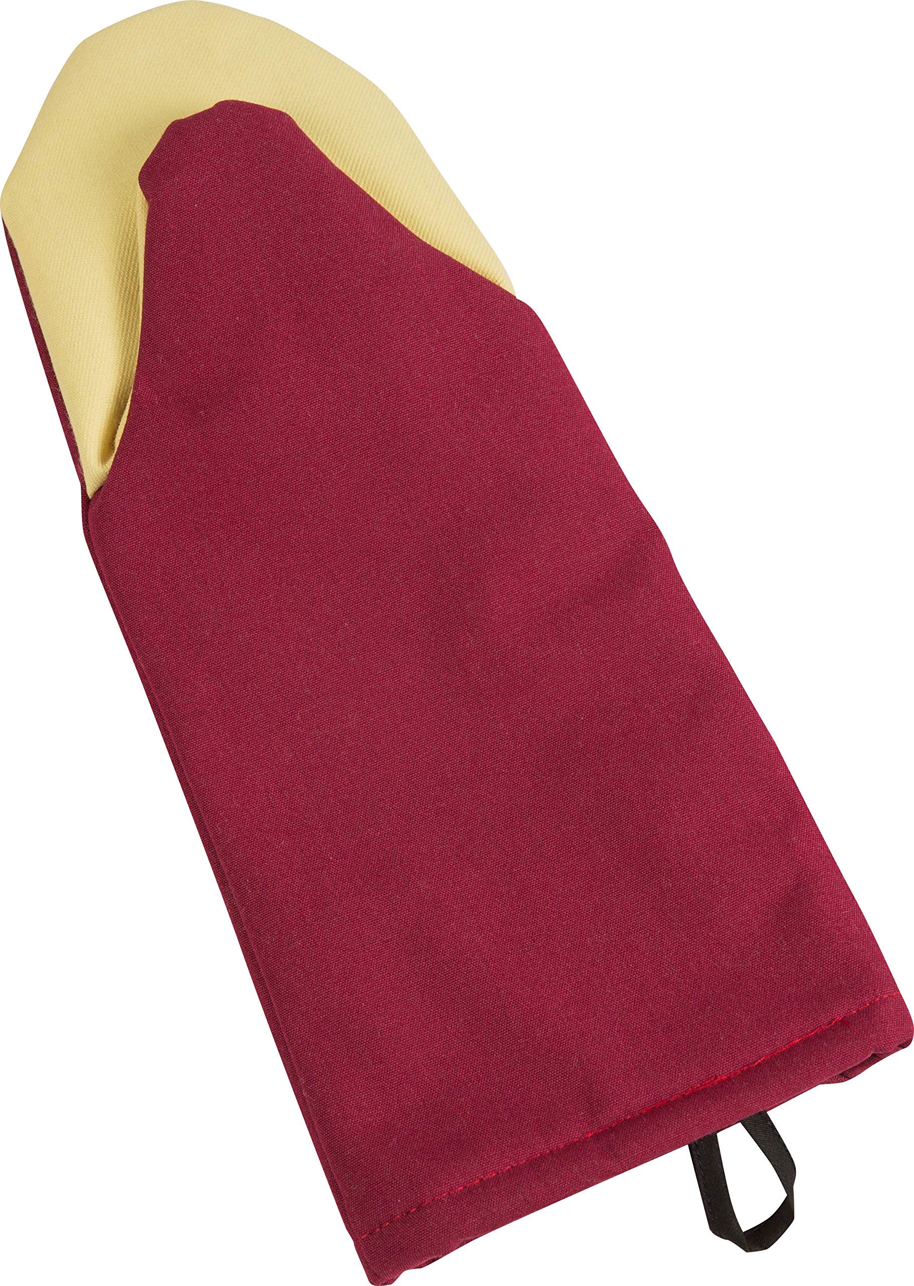 San Jamar Kt0115K Cool Touch Flame Puppet High Heat Intermittent Flame Protection Up To 900F Oven Mitt, 15 Inch Length, Red