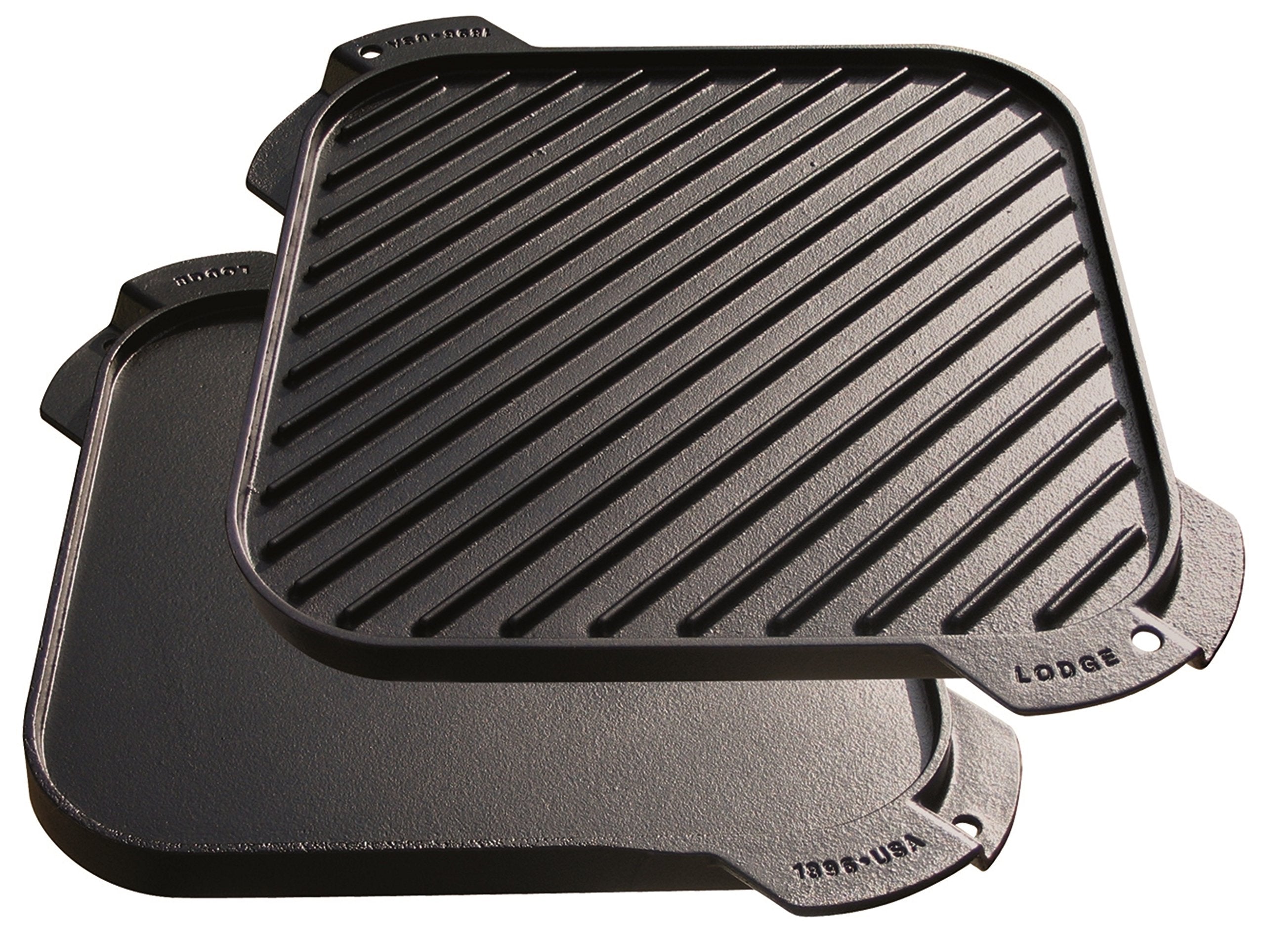 Lodge Lsrg3 Cast Iron Single-Burner Reversible Grill/Griddle, 10.5-Inch